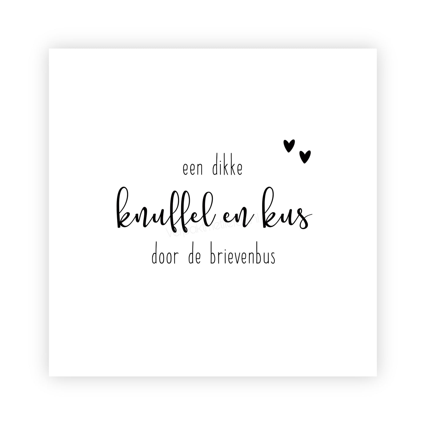 Dubbele kaart | knuffel en kus door de brievenbus