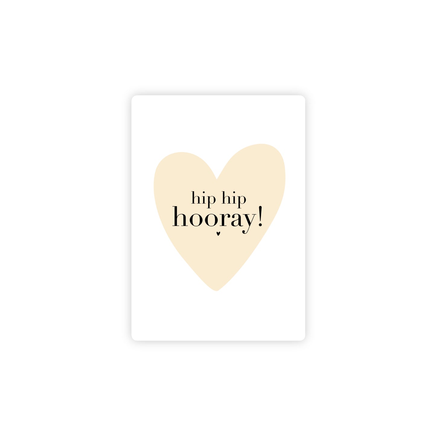 Ansichtkaart - hip hip hooray - beige - A6