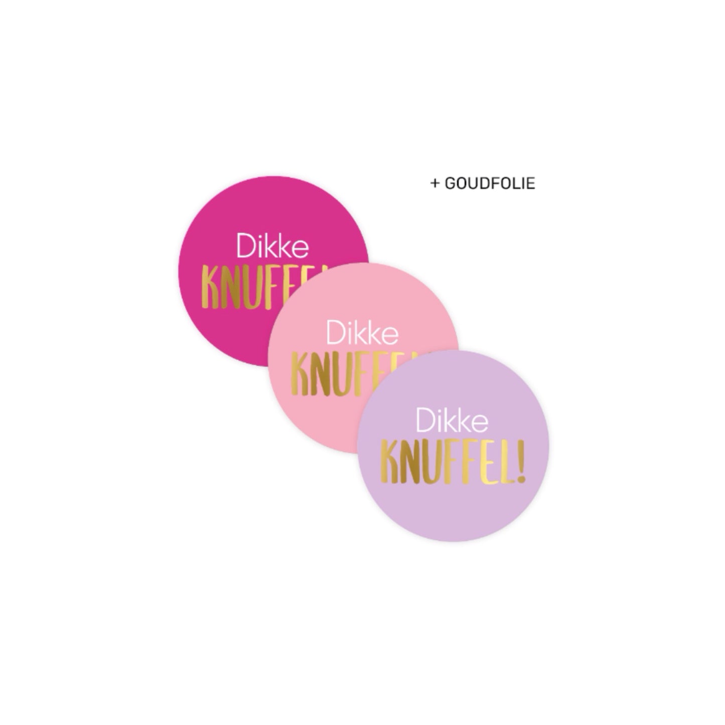 Cadeaustickers - dikke knuffel - roze - 9 stuks