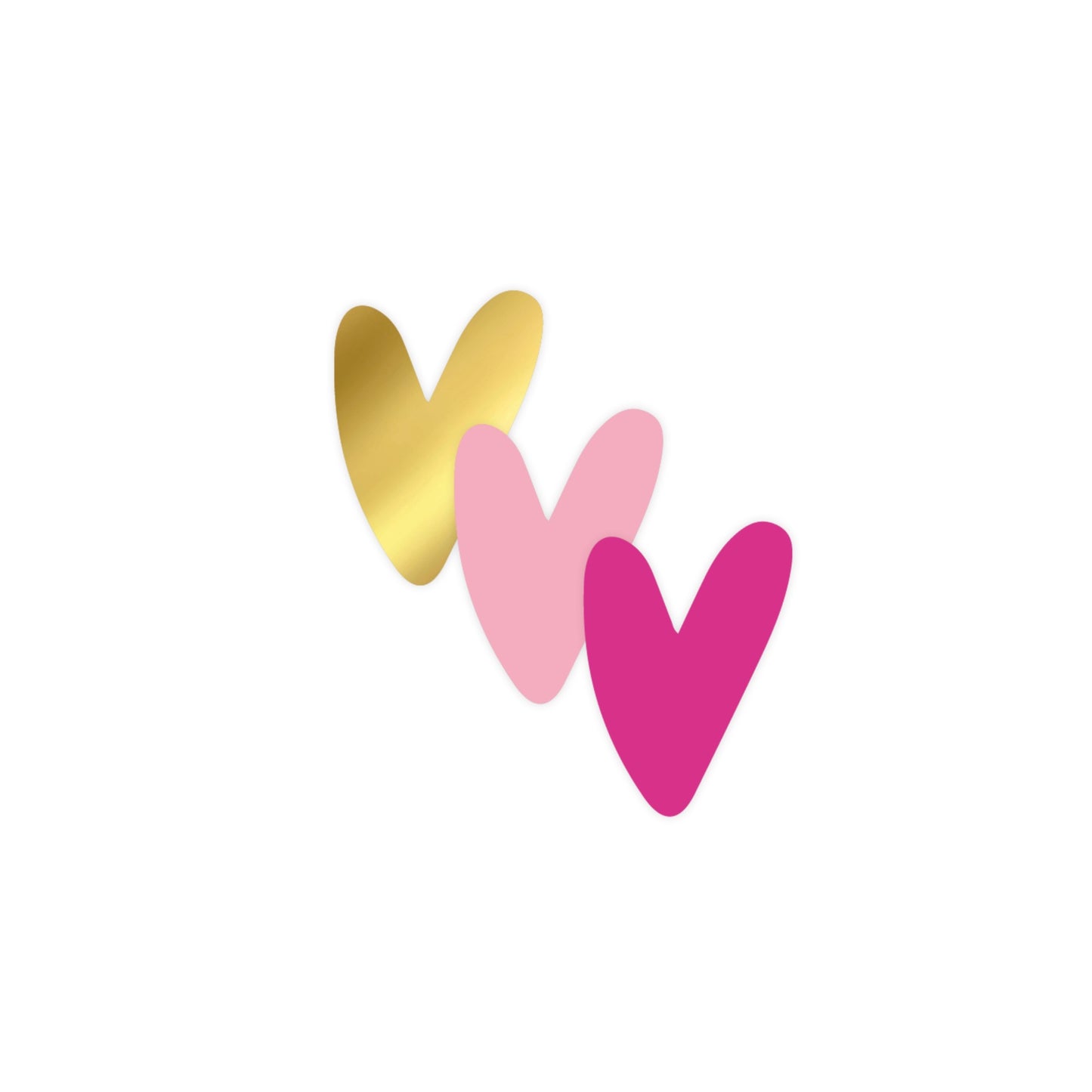 Cadeaustickers - hartjes - roze/goud - 9 stuks