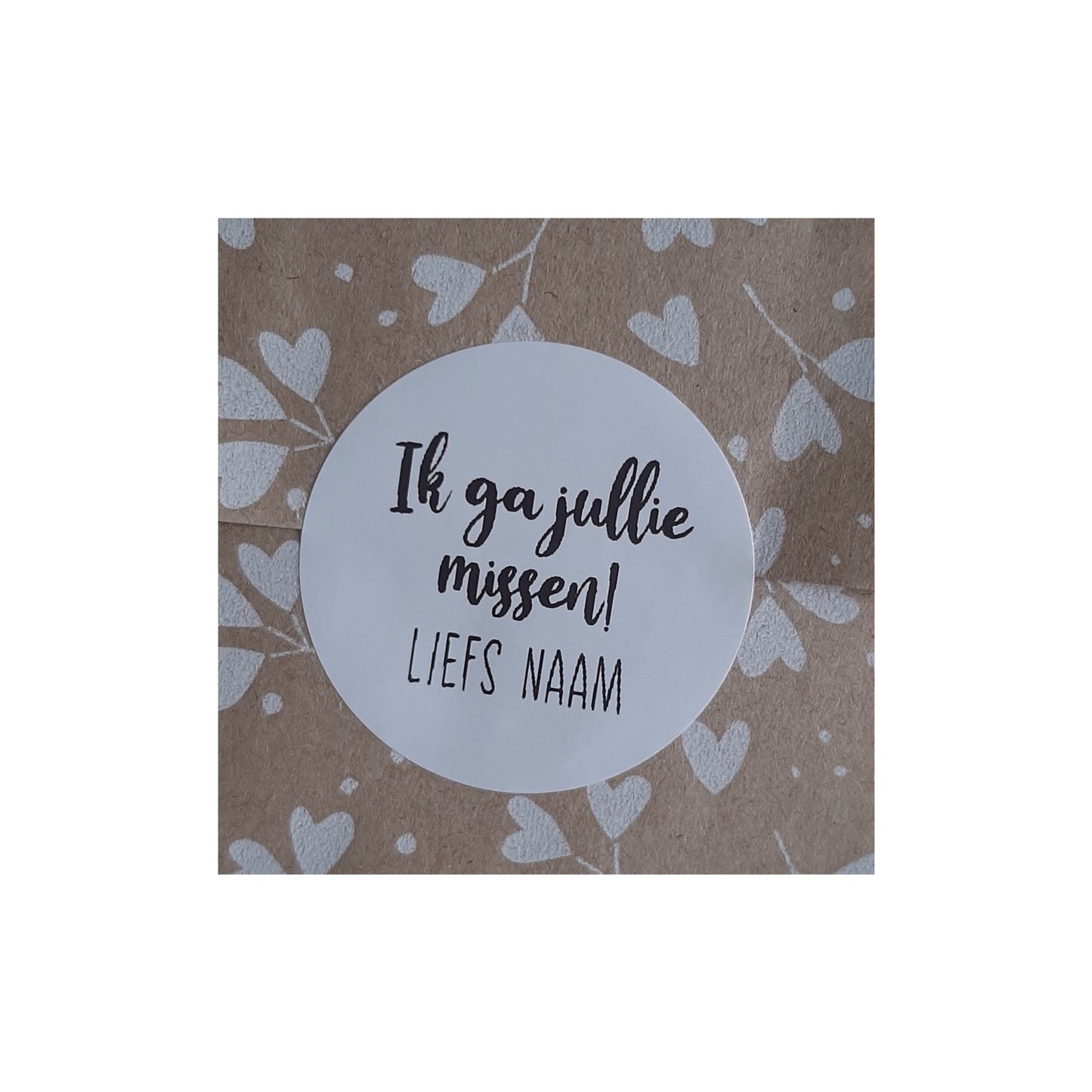 Gepersonaliseerde stickers - ik ga jullie missen - per stuk