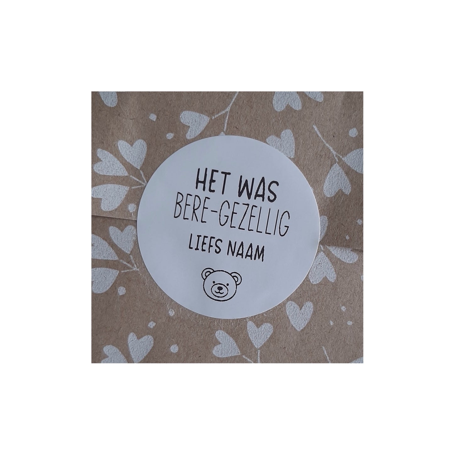Gepersonaliseerde stickers - het was hier bere-gezellig - per stuk