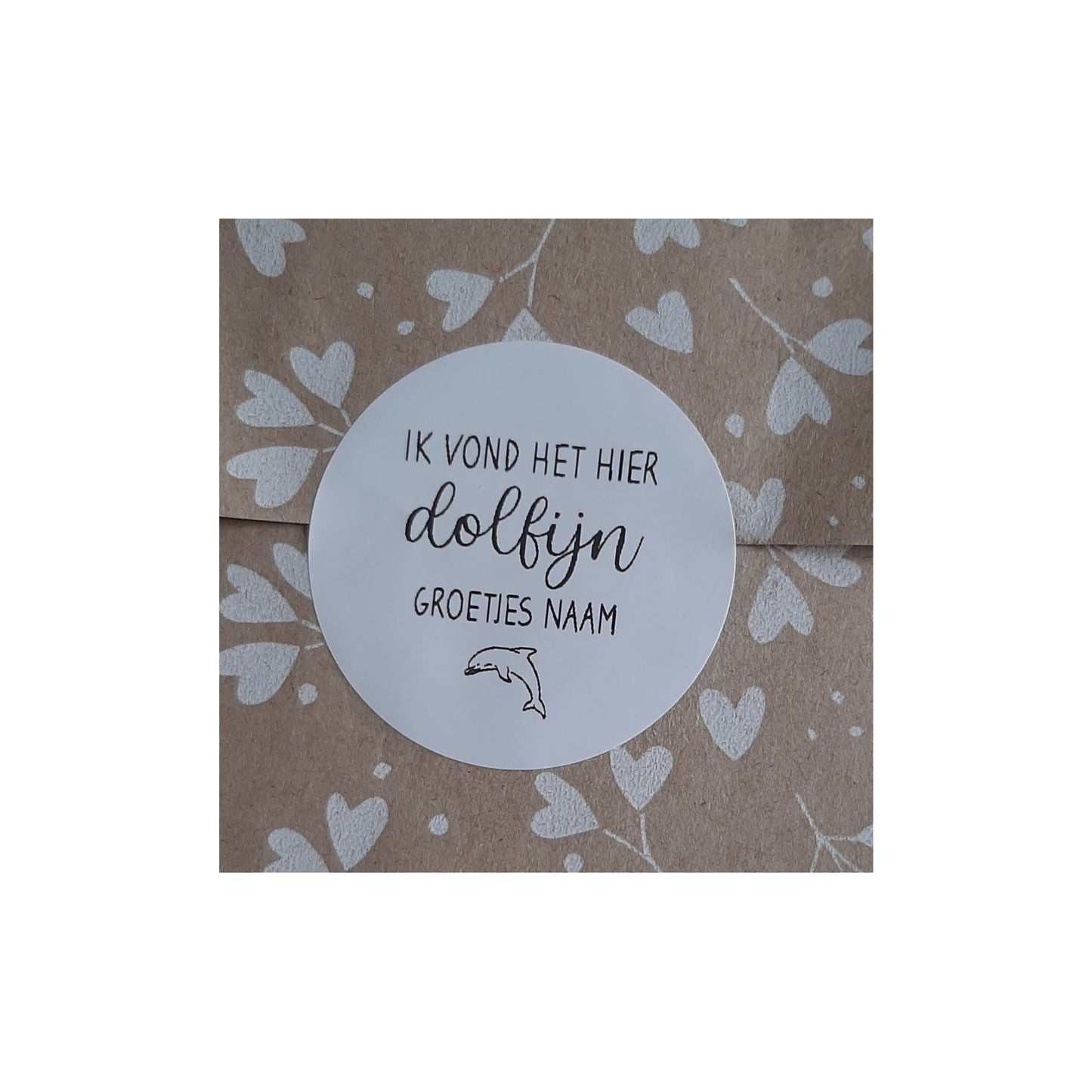 Gepersonaliseerde stickers - ik vond het hier dolfijn - per stuk