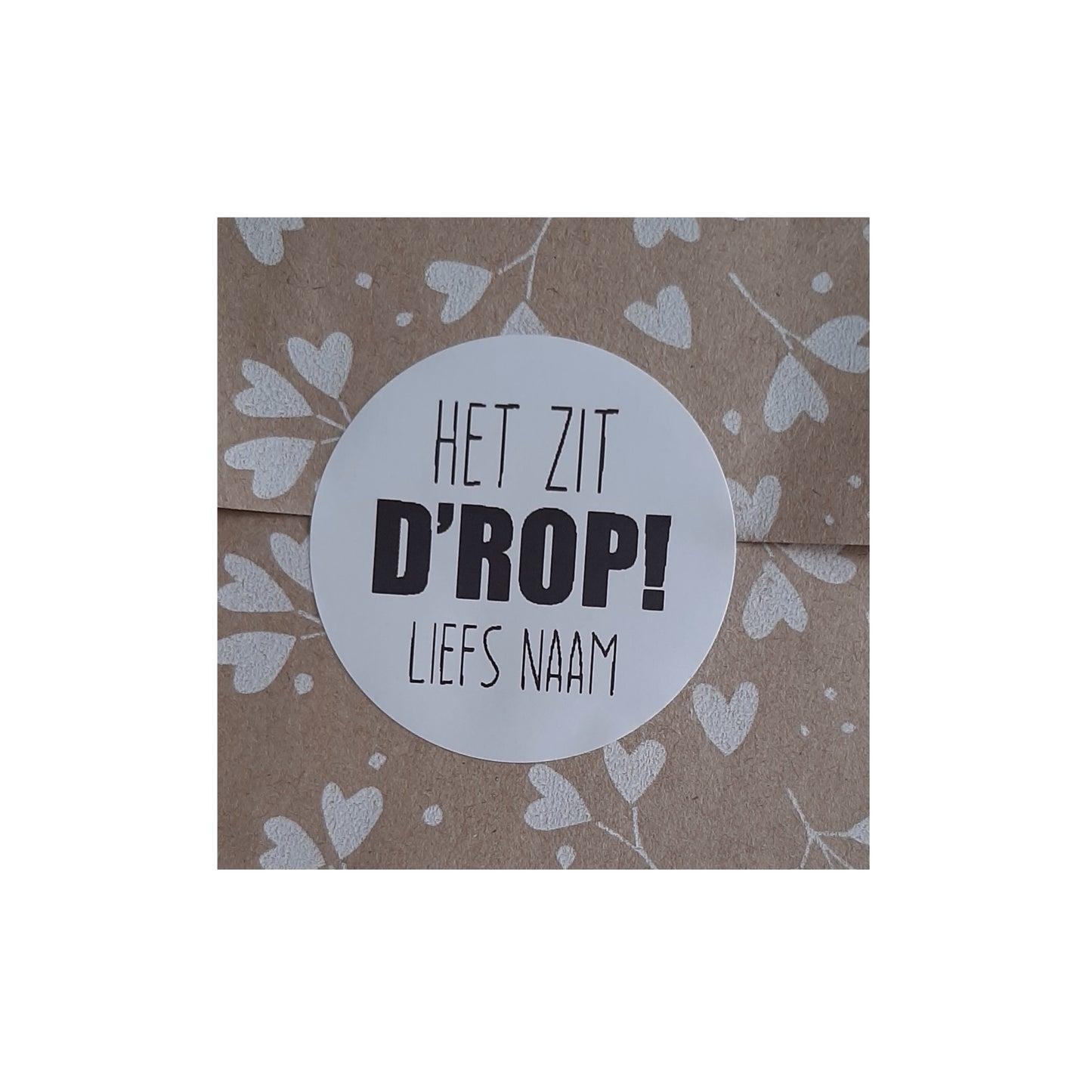 Gepersonaliseerde stickers - het zit d’rop - per stuk