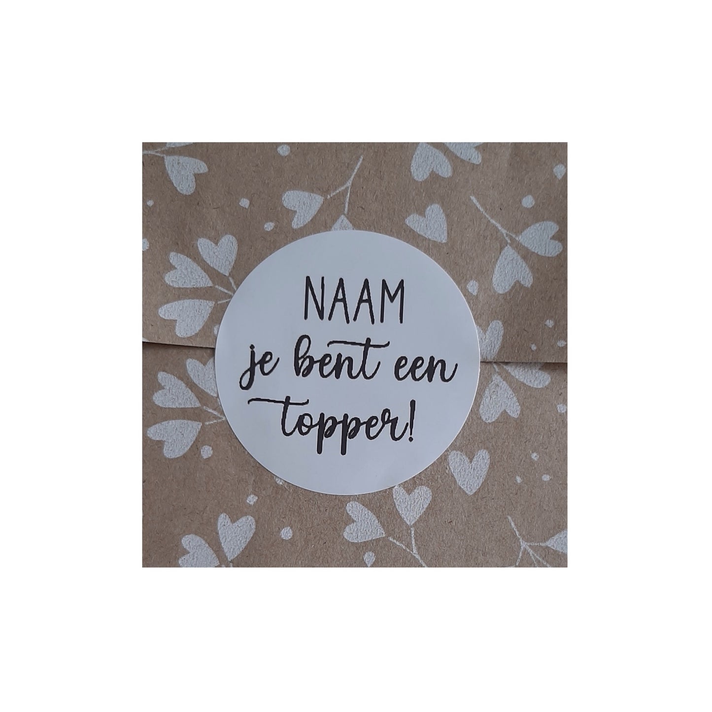 Gepersonaliseerde stickers - je bent een topper - per stuk