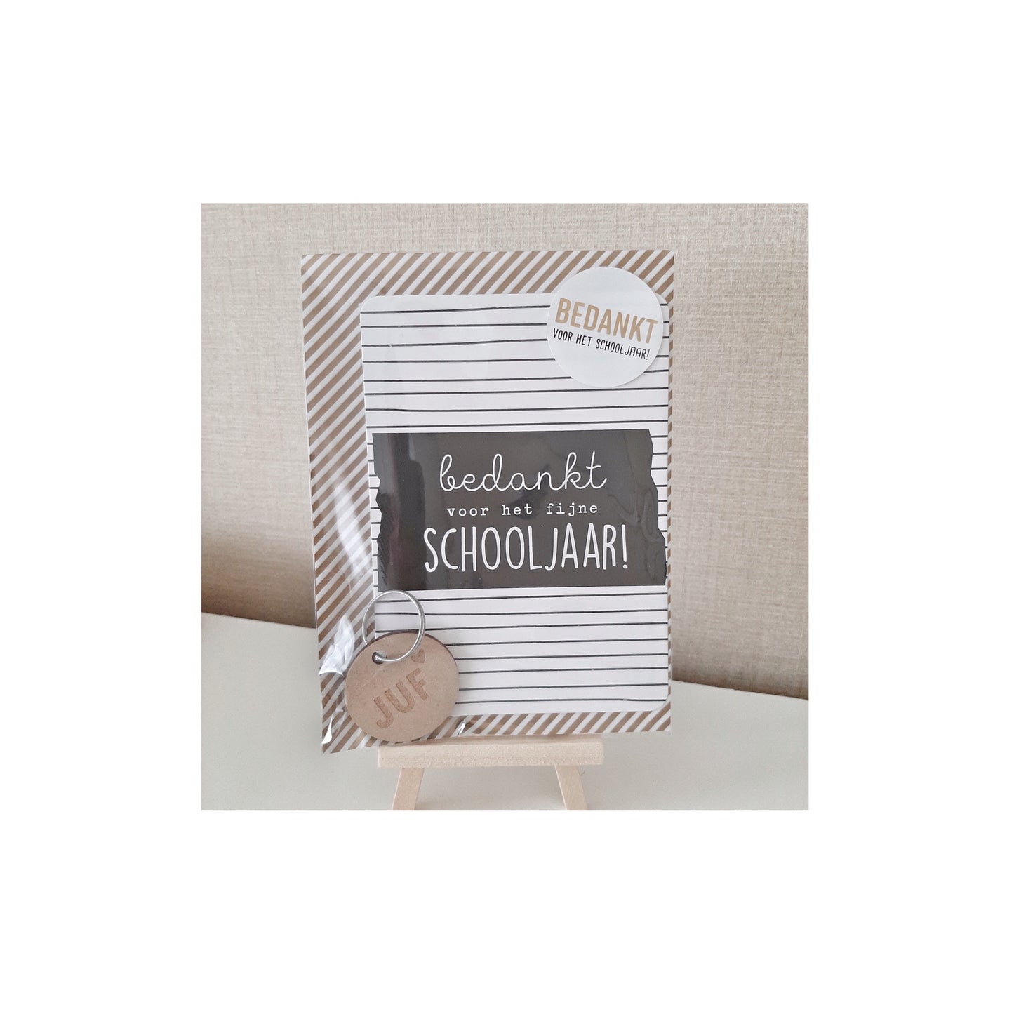 Cadeausetje - sleutelhanger juf