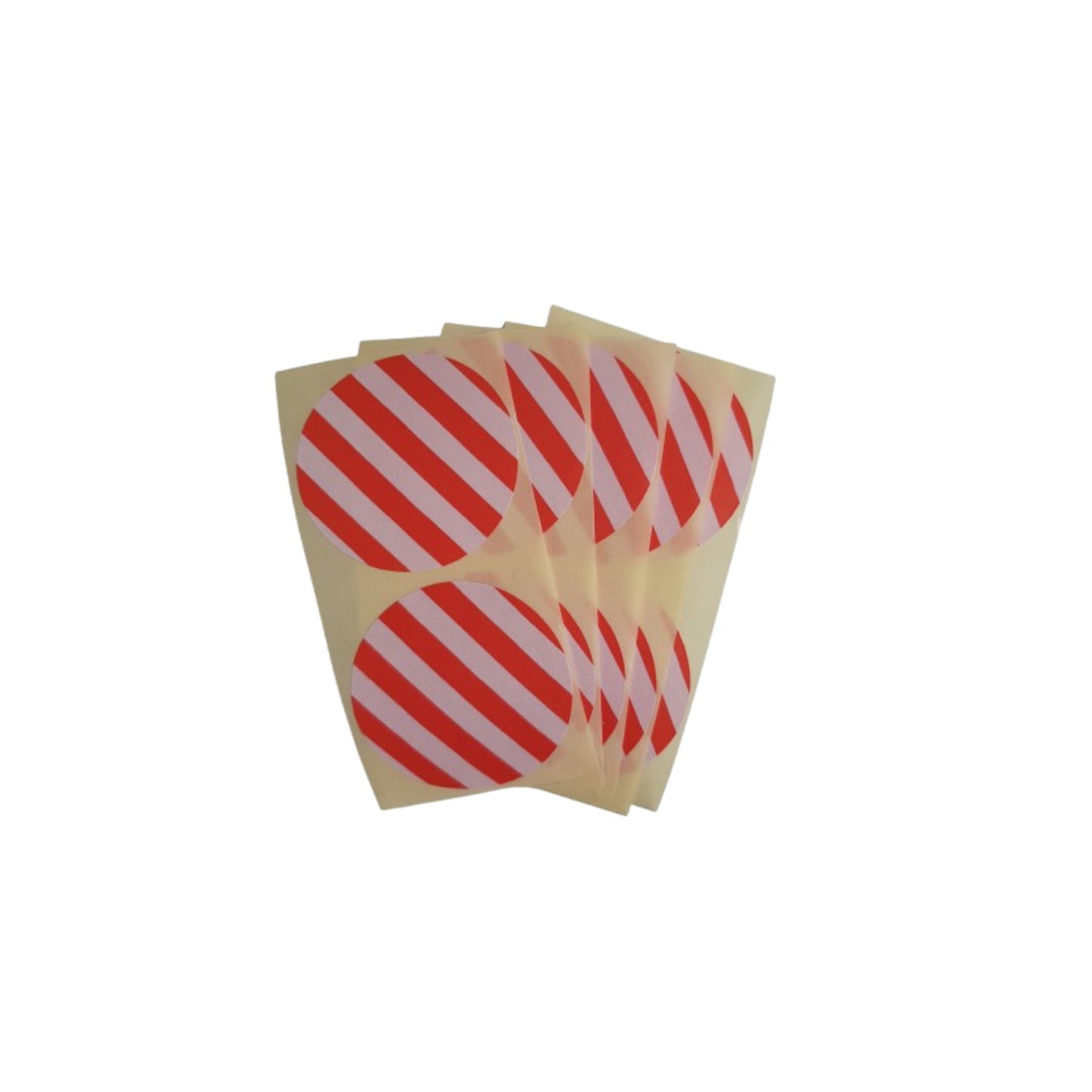 Cadeaustickers - rood/roze gestreept - 10 stuks