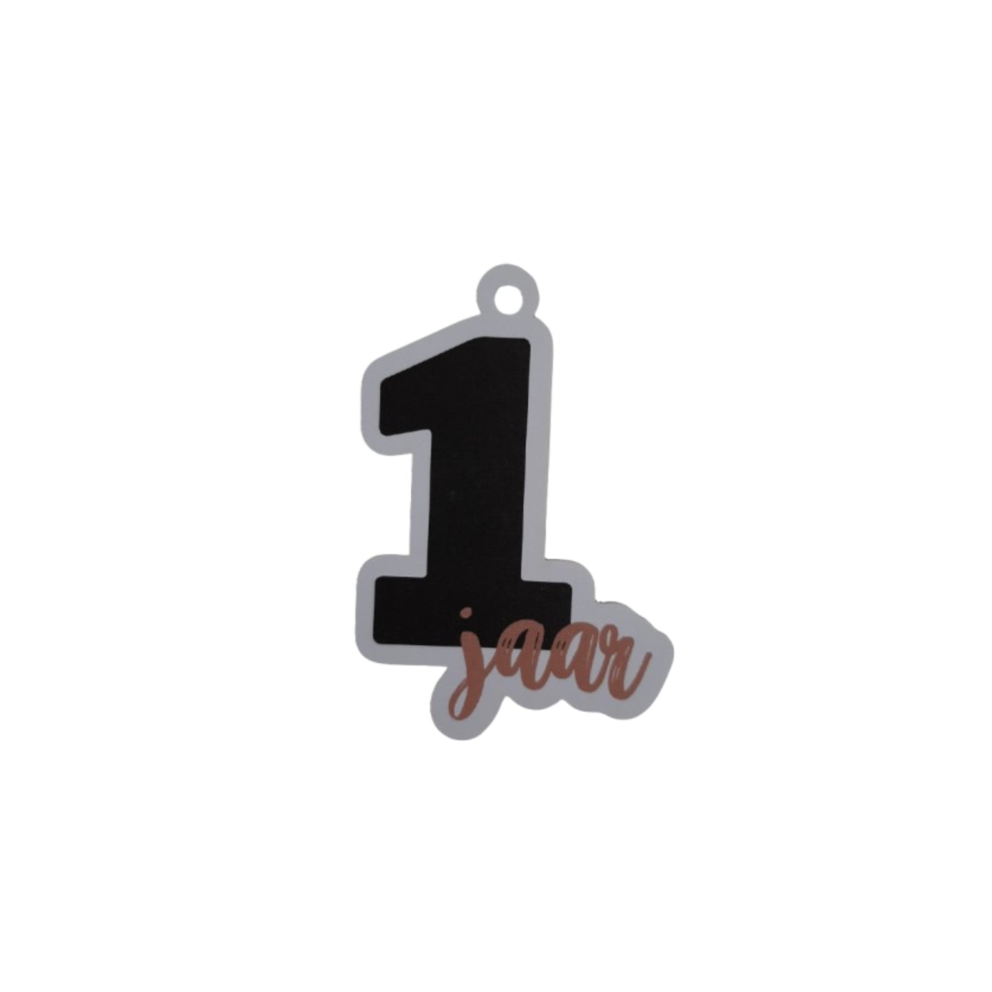 Cadeaulabel - 1 jaar (bruin)