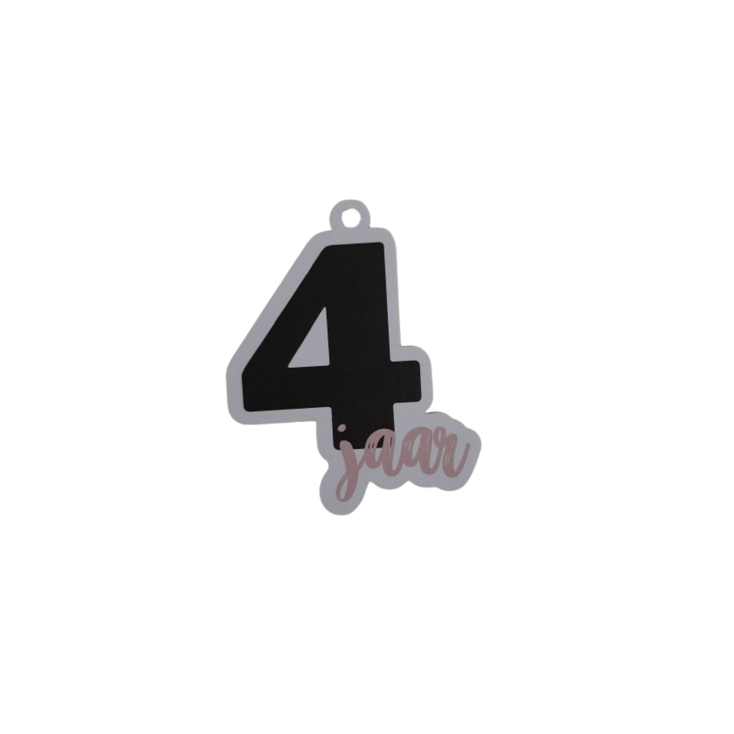 Cadeaulabel - 4 jaar (roze)