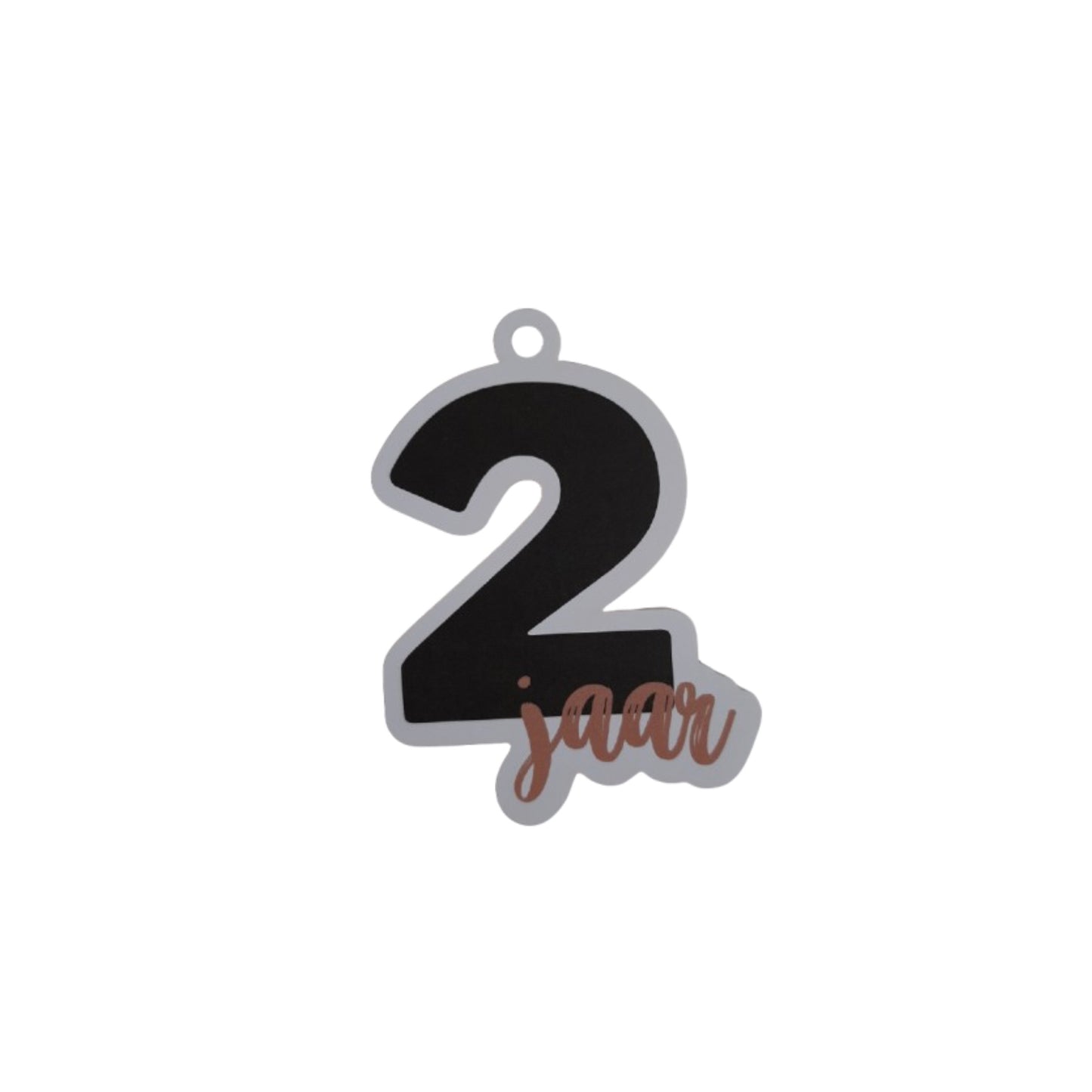 Cadeaulabel - 2 jaar (bruin)