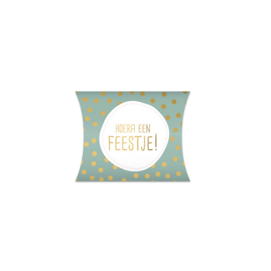Gondeldoosje - hoera een feestje - groen/goud