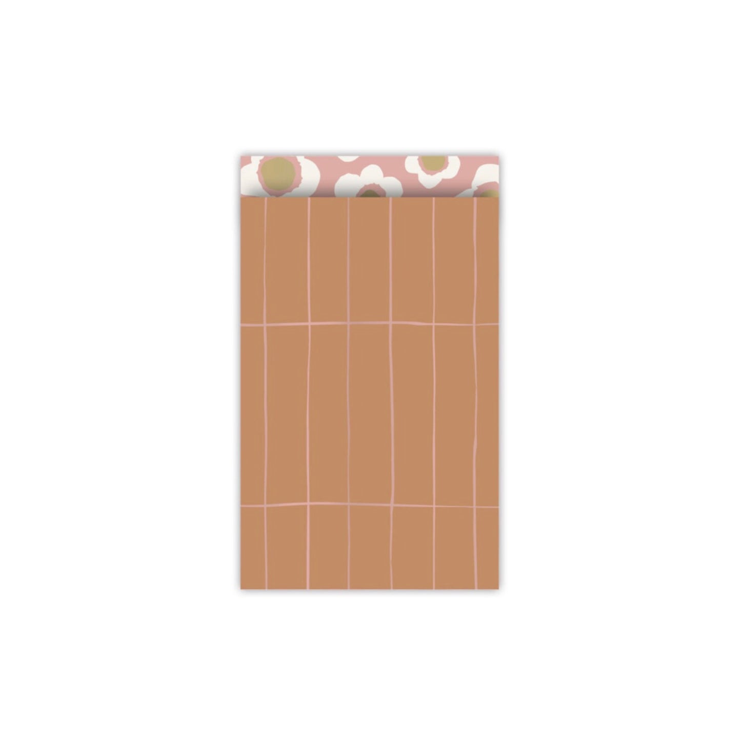 Cadeauzakjes - slim tiles - bruin - 12x19 cm - 5 stuks