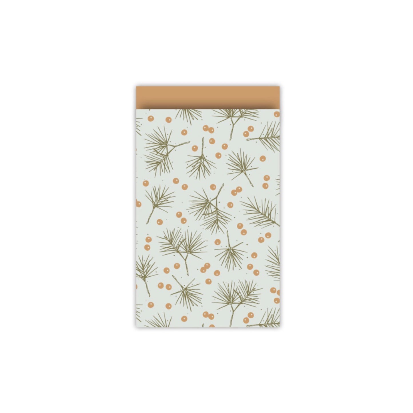 Cadeauzakjes - berries and branches - groen - 12x19 cm - 5 stuks