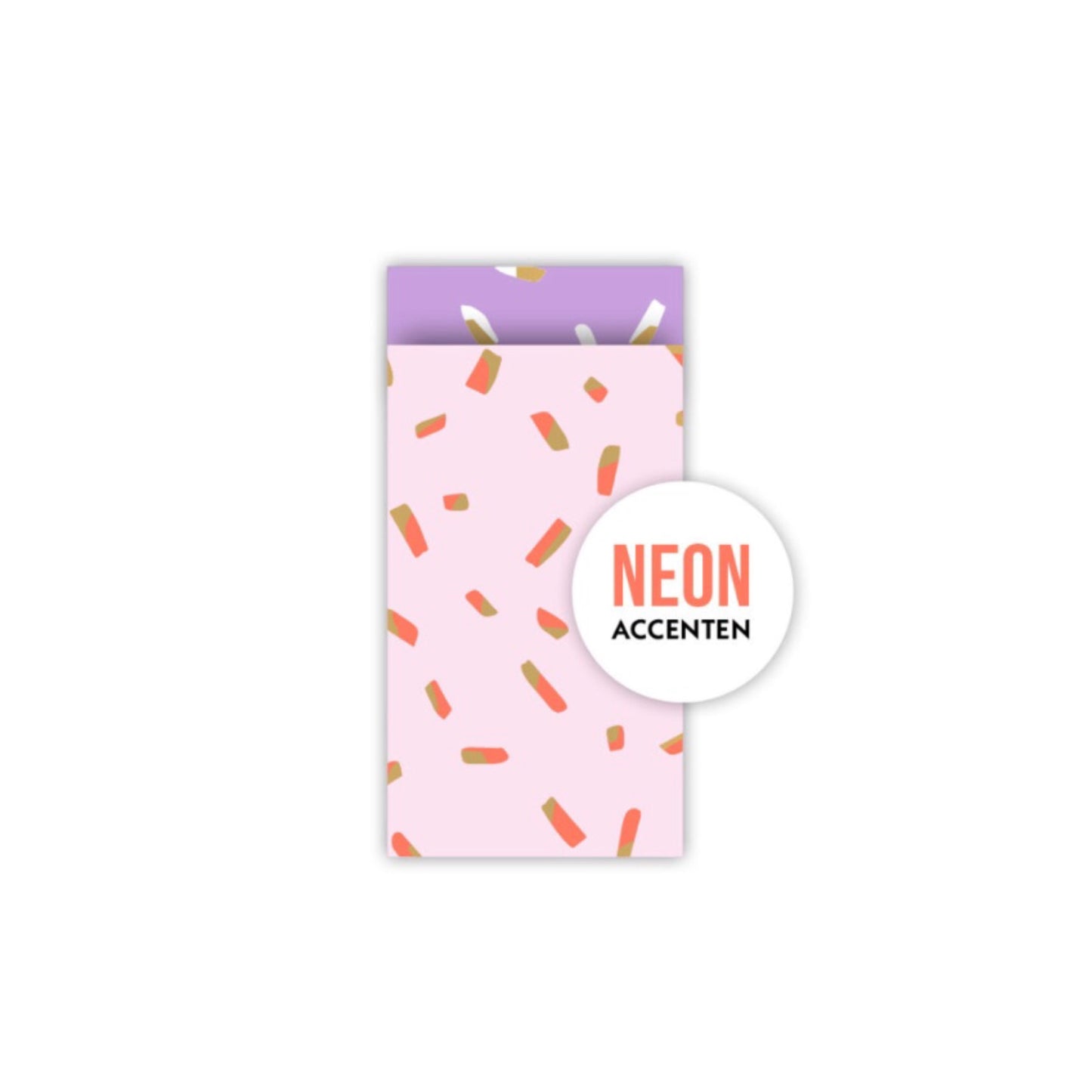 Cadeauzakjes - colorful confetti - roze - 7x13 cm - 5 stuks