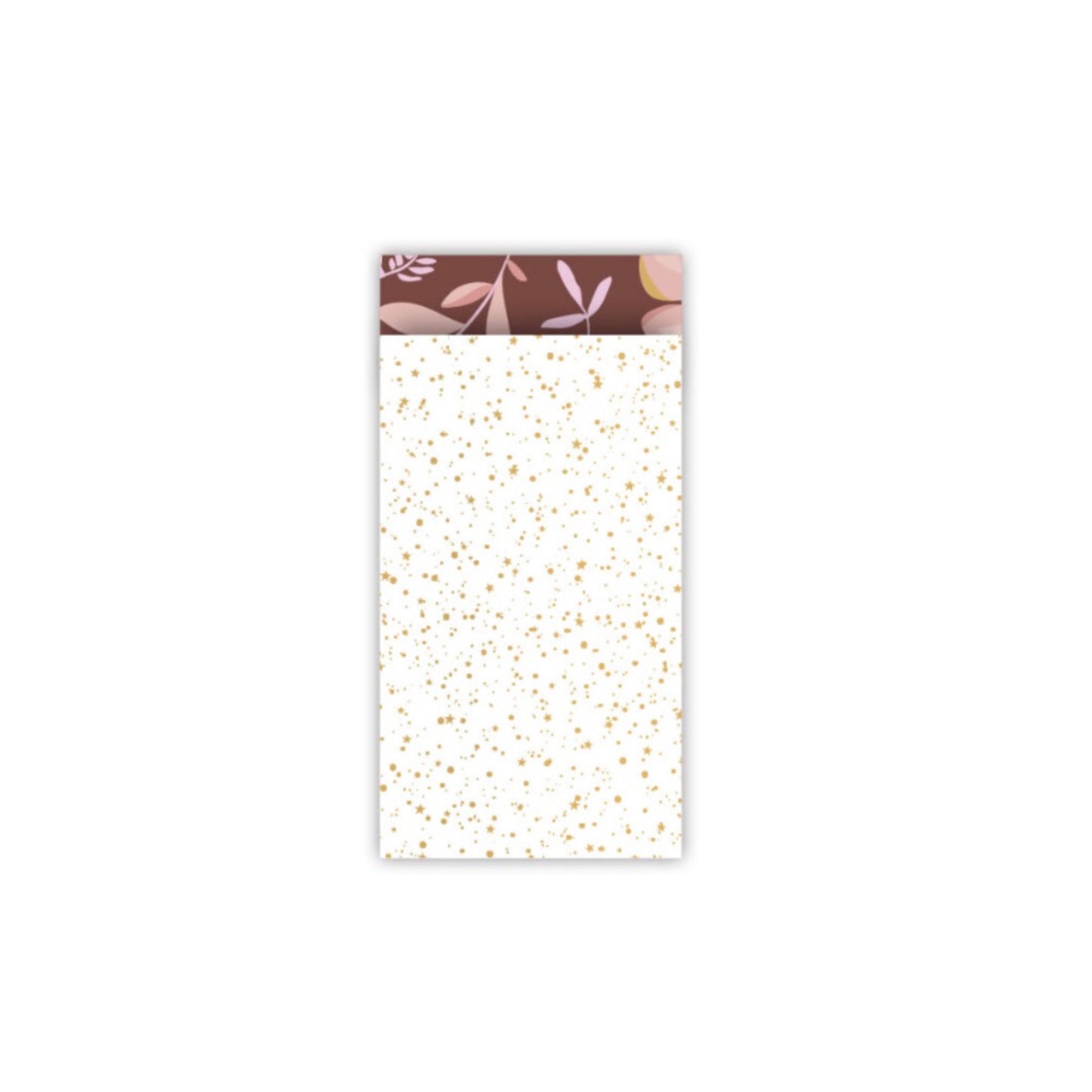 Cadeauzakjes - twinkling stars - wit/goud - 7x13 cm - 5 stuks