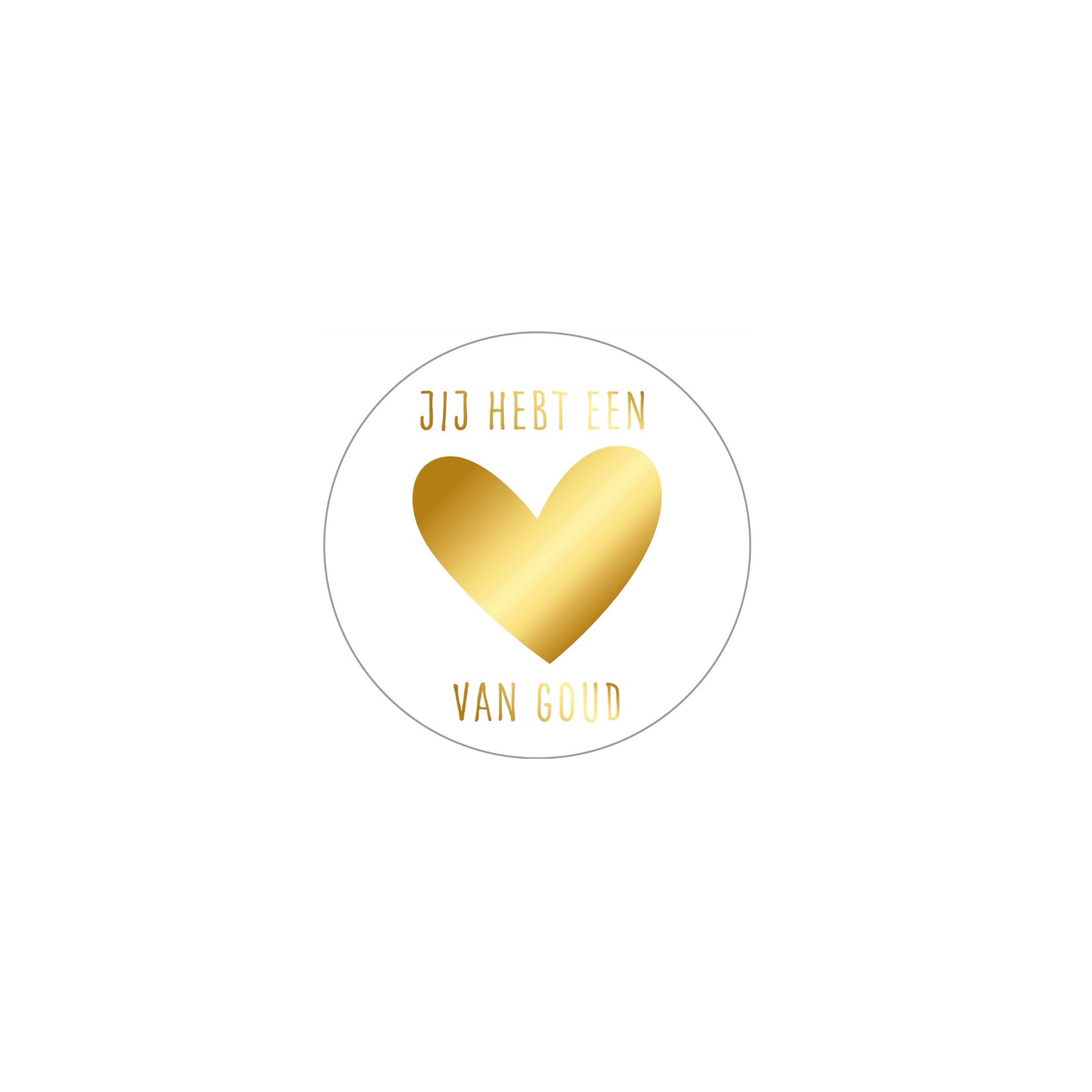 Cadeaustickers - jij hebt een hart van goud - wit - 4 cm - 10 stuks
