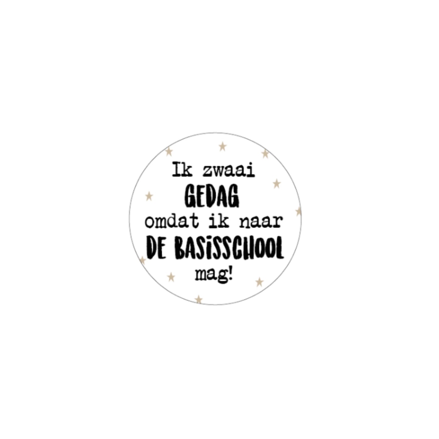 Cadeaustickers - ik zwaai gedag... basisschool - wit - 4 cm - 10 stuks