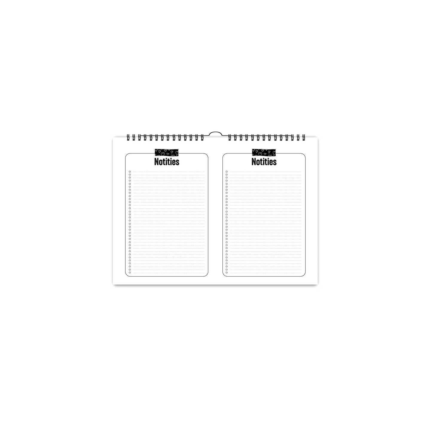 Familieplanner 2026 - zwart/wit - 5 personen - A4 formaat - Winkeltje van Anne