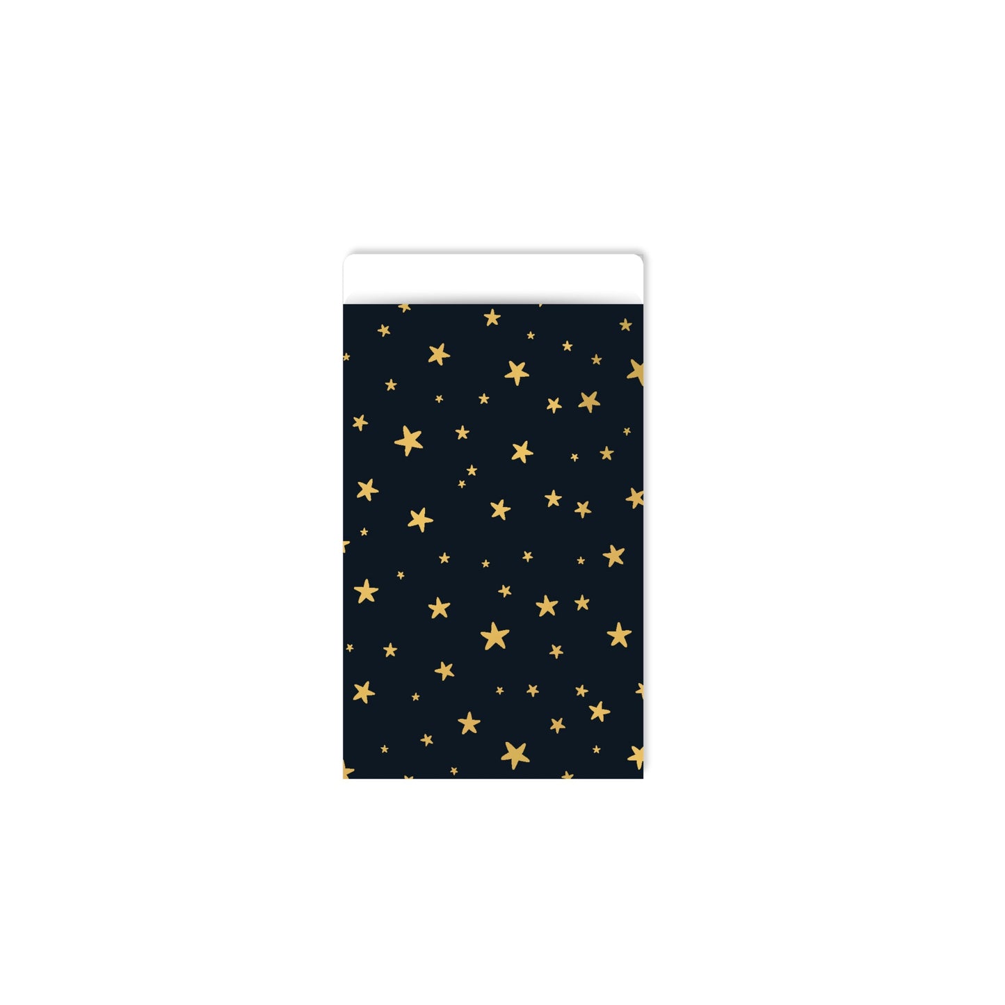 Cadeauzakjes - little stars - zwart/goud - 7x13 cm - 5 stuks