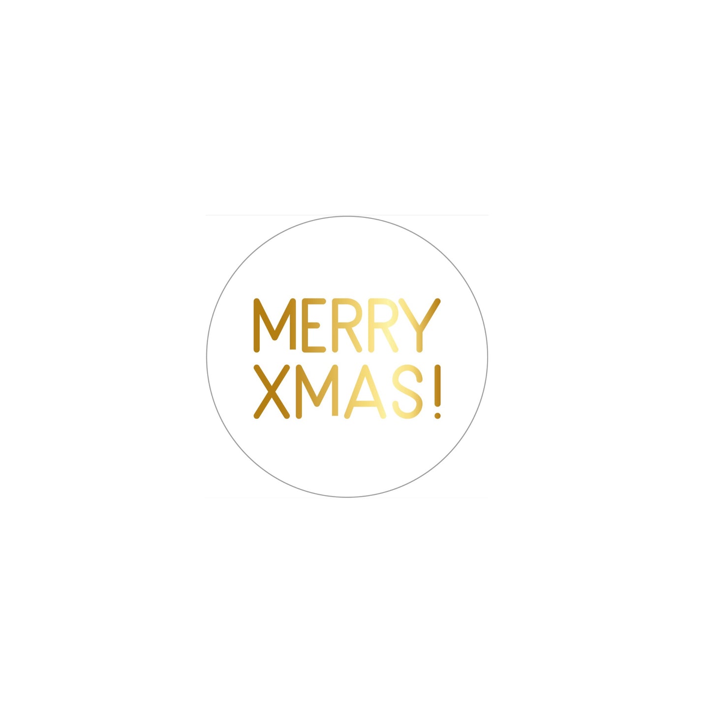 Cadeaustickers - merry xmas - wit/goud - 5 cm - 10 stuks