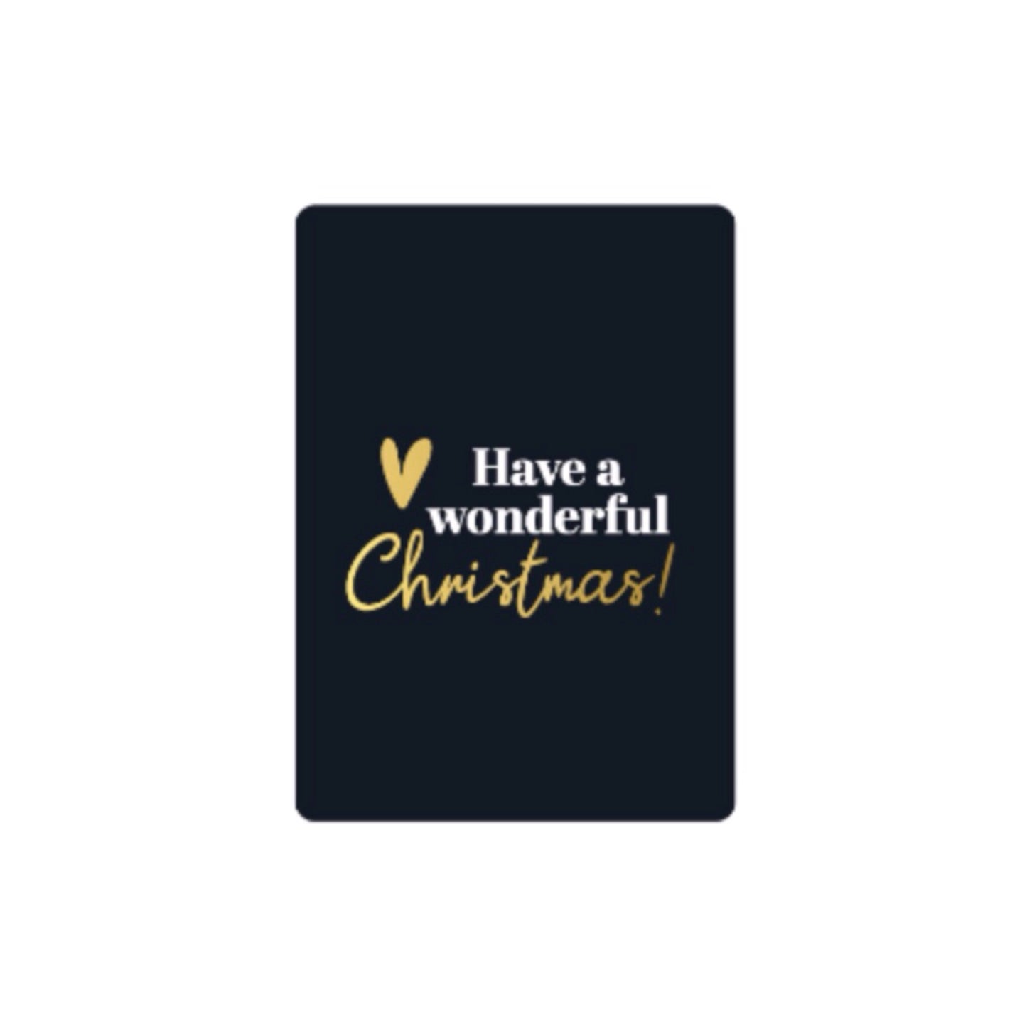 Minikaartje - have a wonderful christmas - zwart/wit/goud - A7