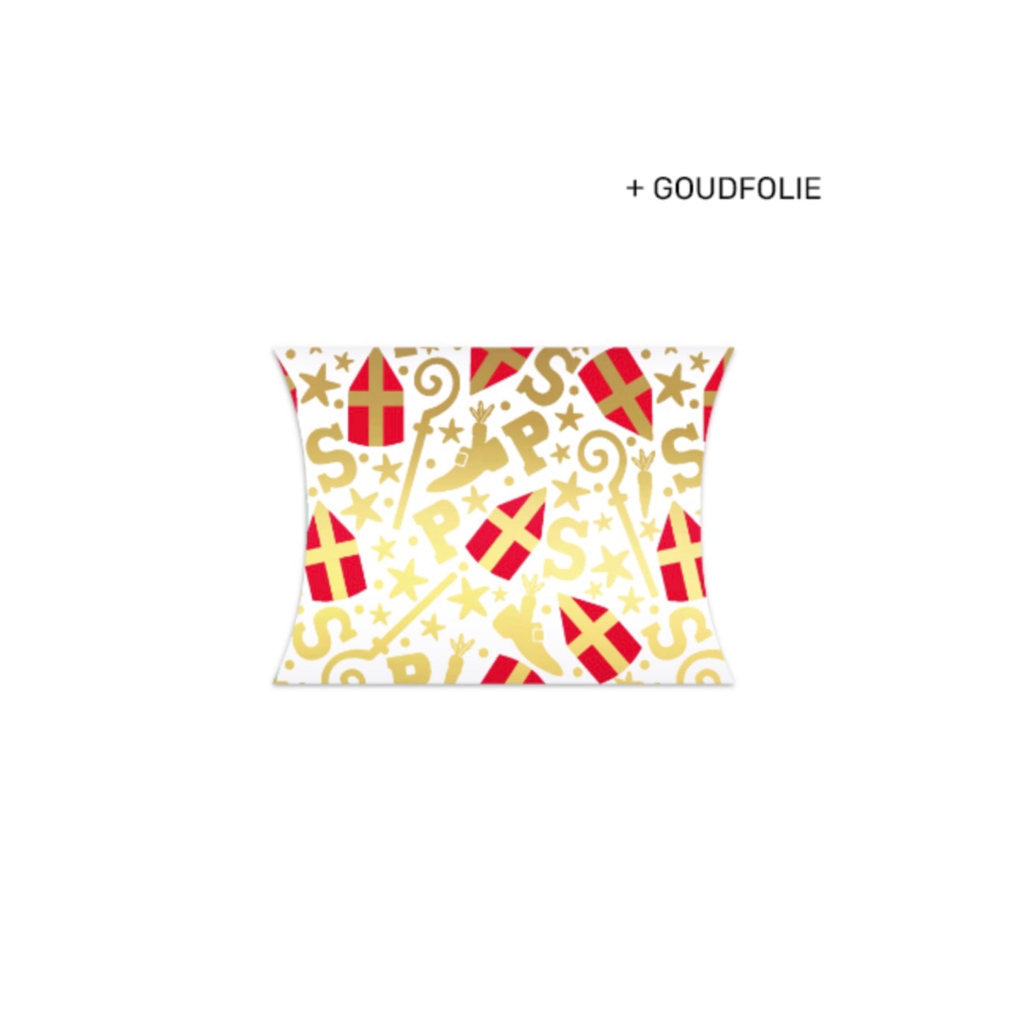 Gondeldoosje - mijterfeest - wit/goud/rood