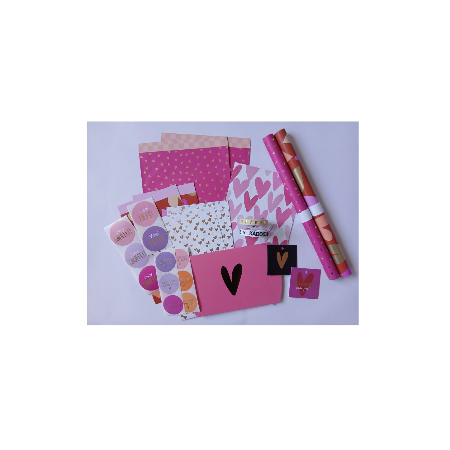 Inpakset - roze hartjes