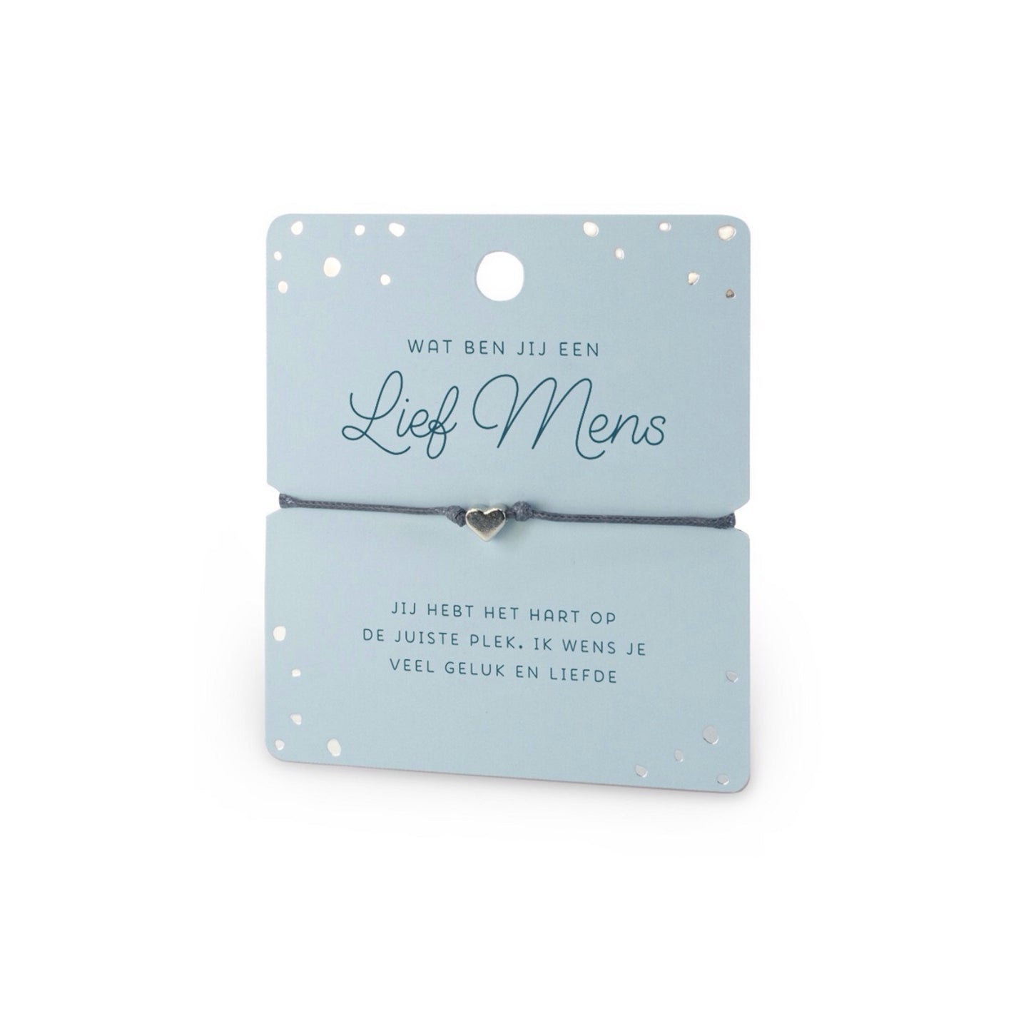 Geluksarmbandje - wat ben jij een lief mens - zilverkleurig