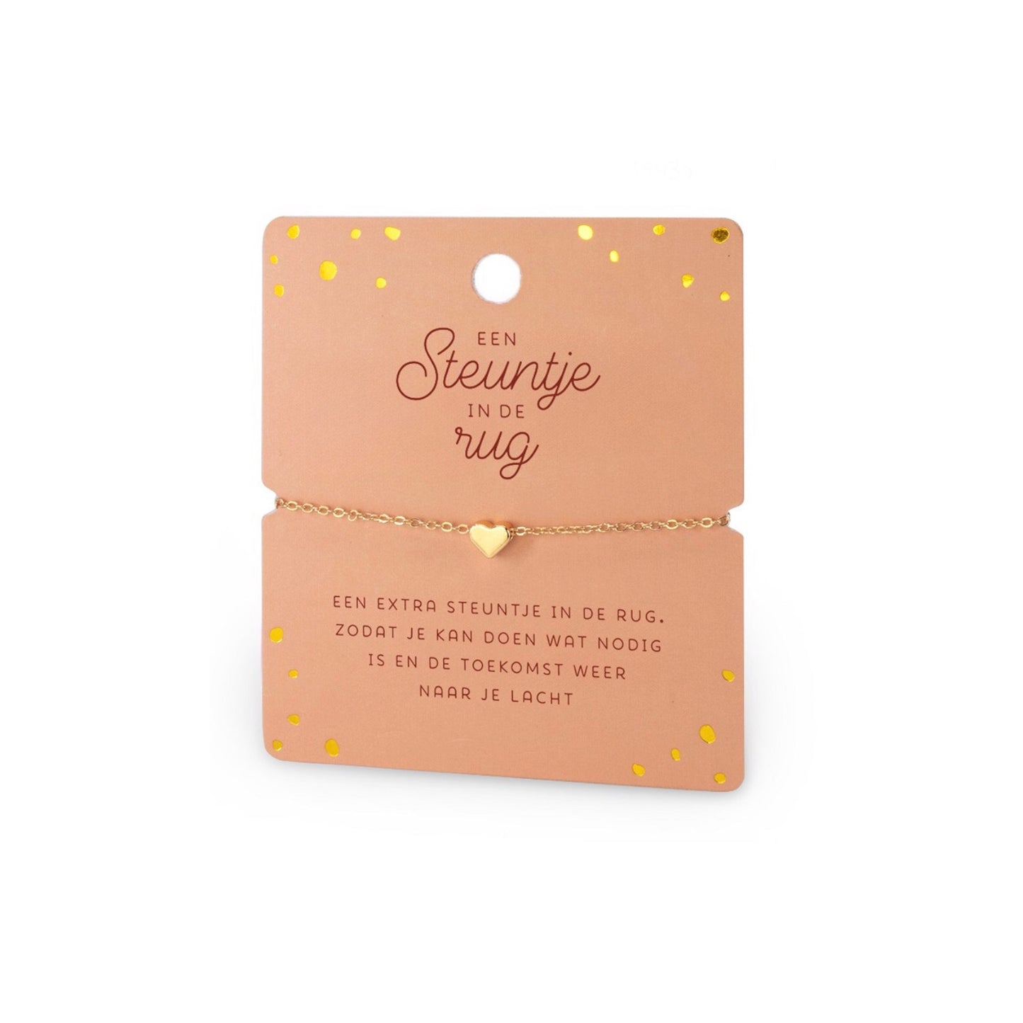 Geluksarmbandje - een steuntje in de rug - goudkleurig