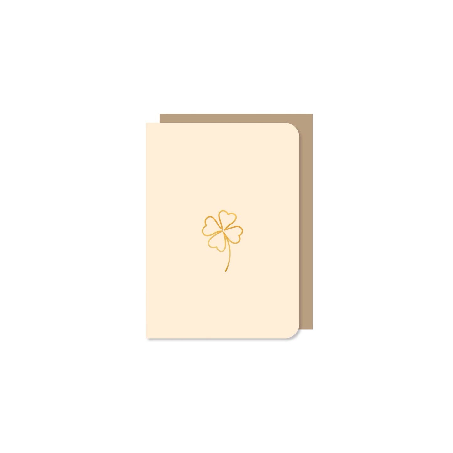 Dubbele wenskaart - klavertje vier