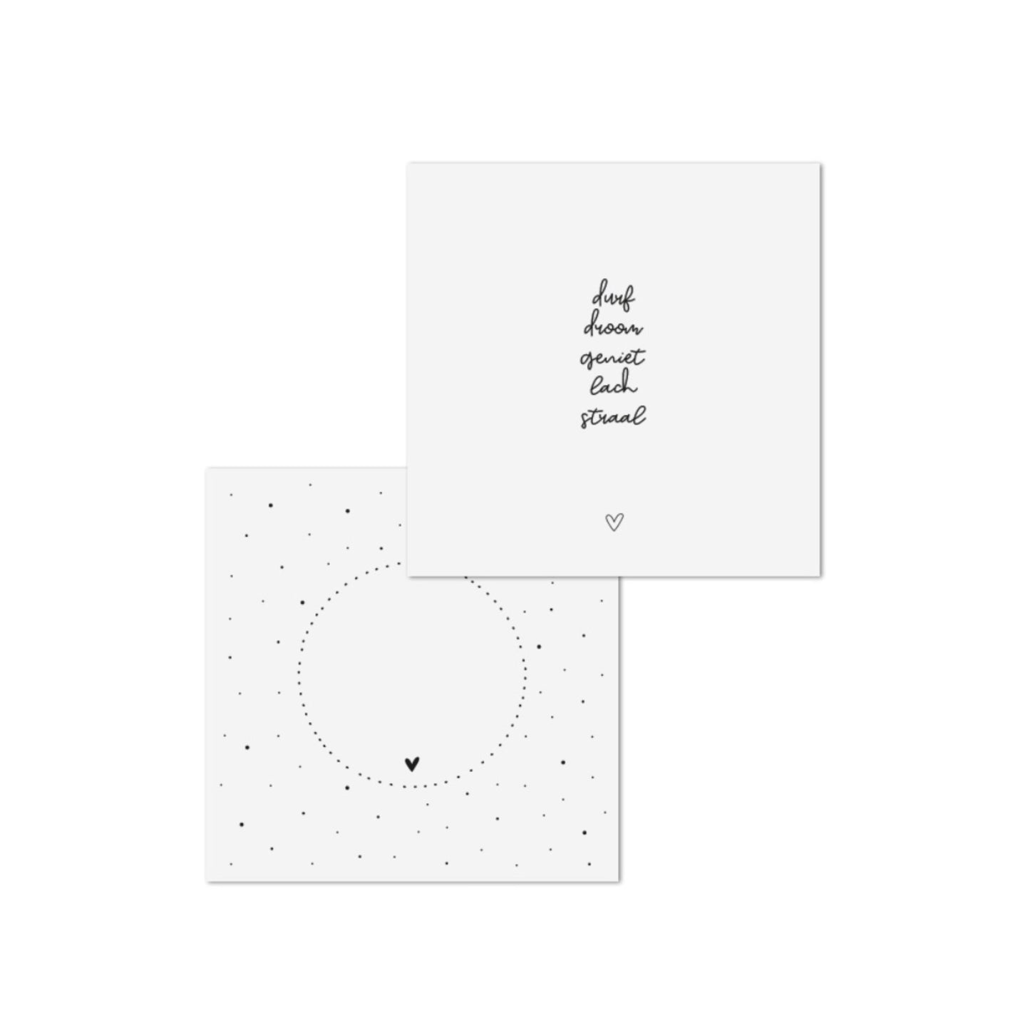 Dubbele wenskaart - durf droom geniet