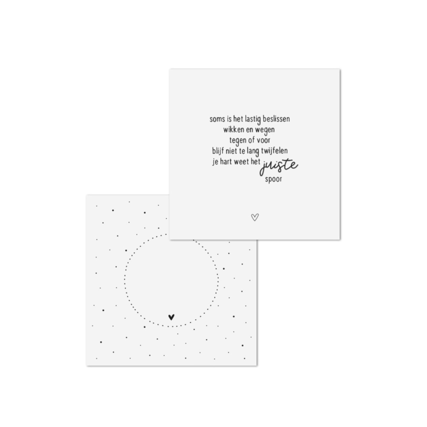 Dubbele wenskaart - het juiste spoor