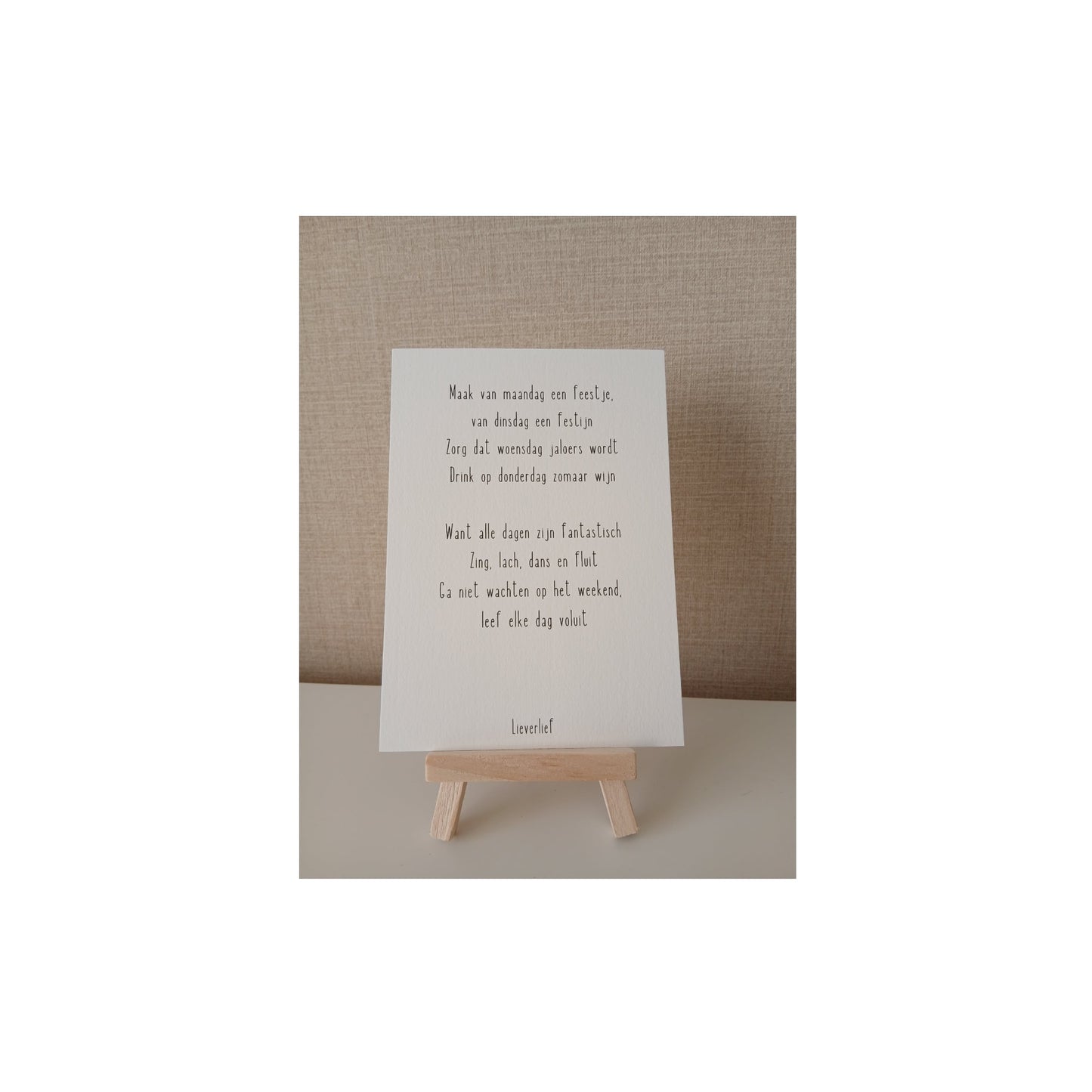Ansichtkaart - maak van maandag een feestje