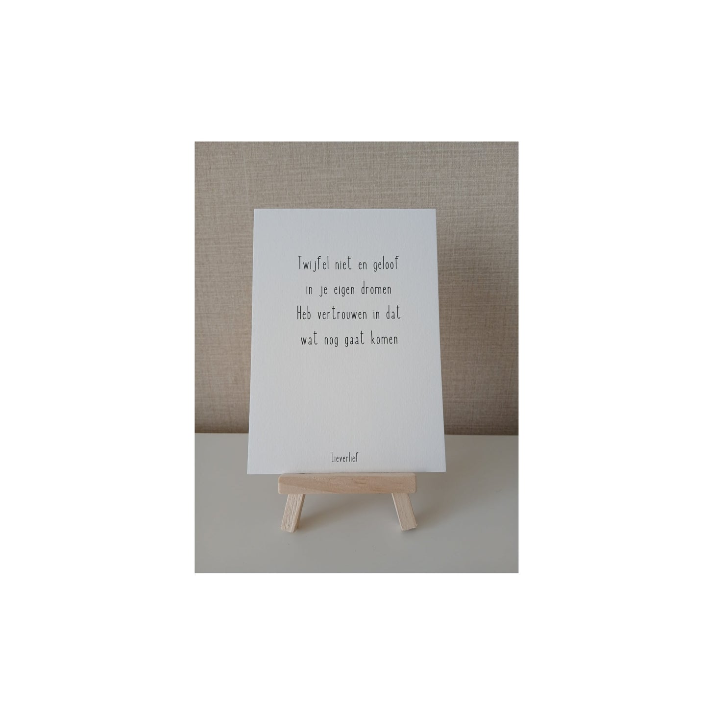 Ansichtkaart - twijfel niet