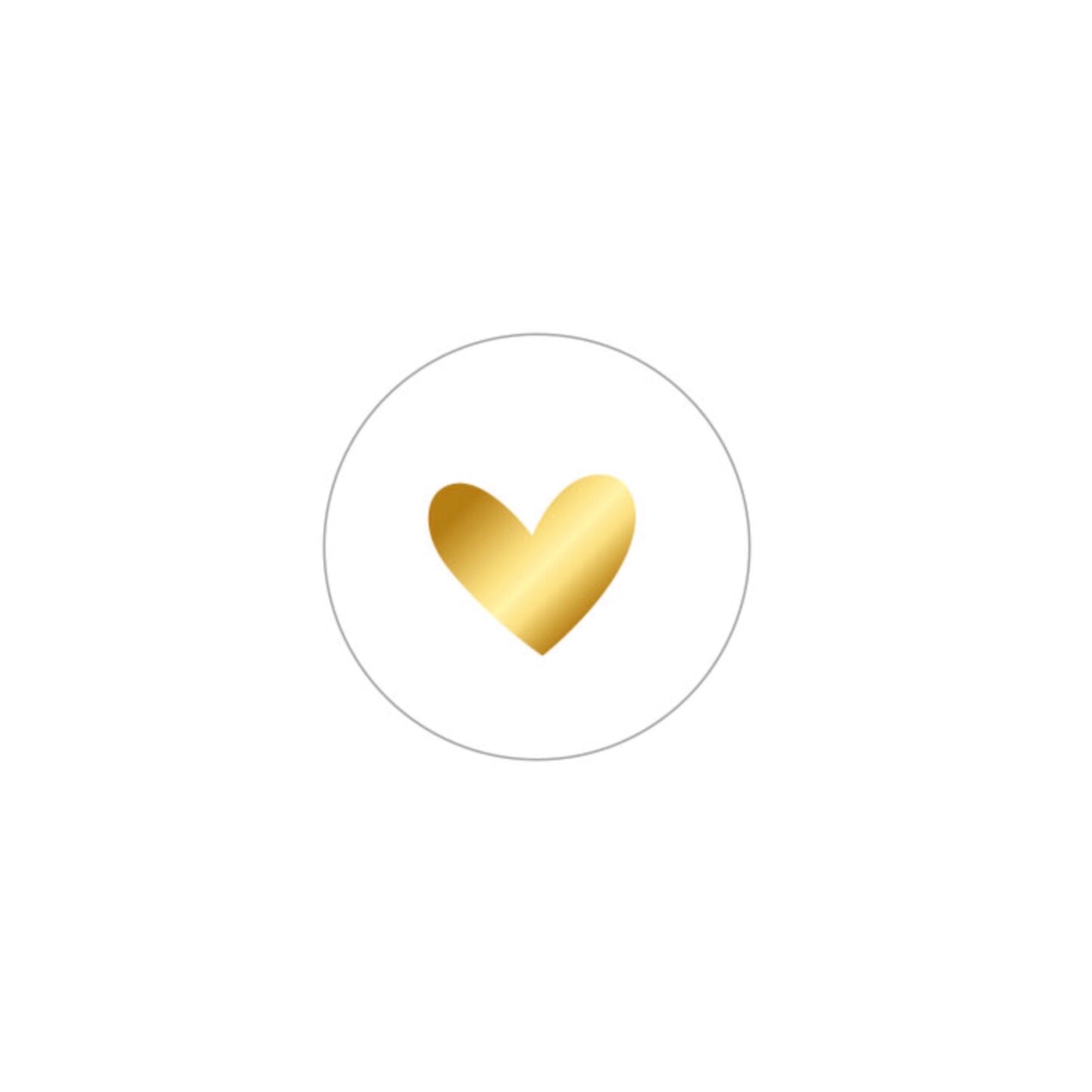 Cadeaustickers | hartje wit/goud (10 stuks)