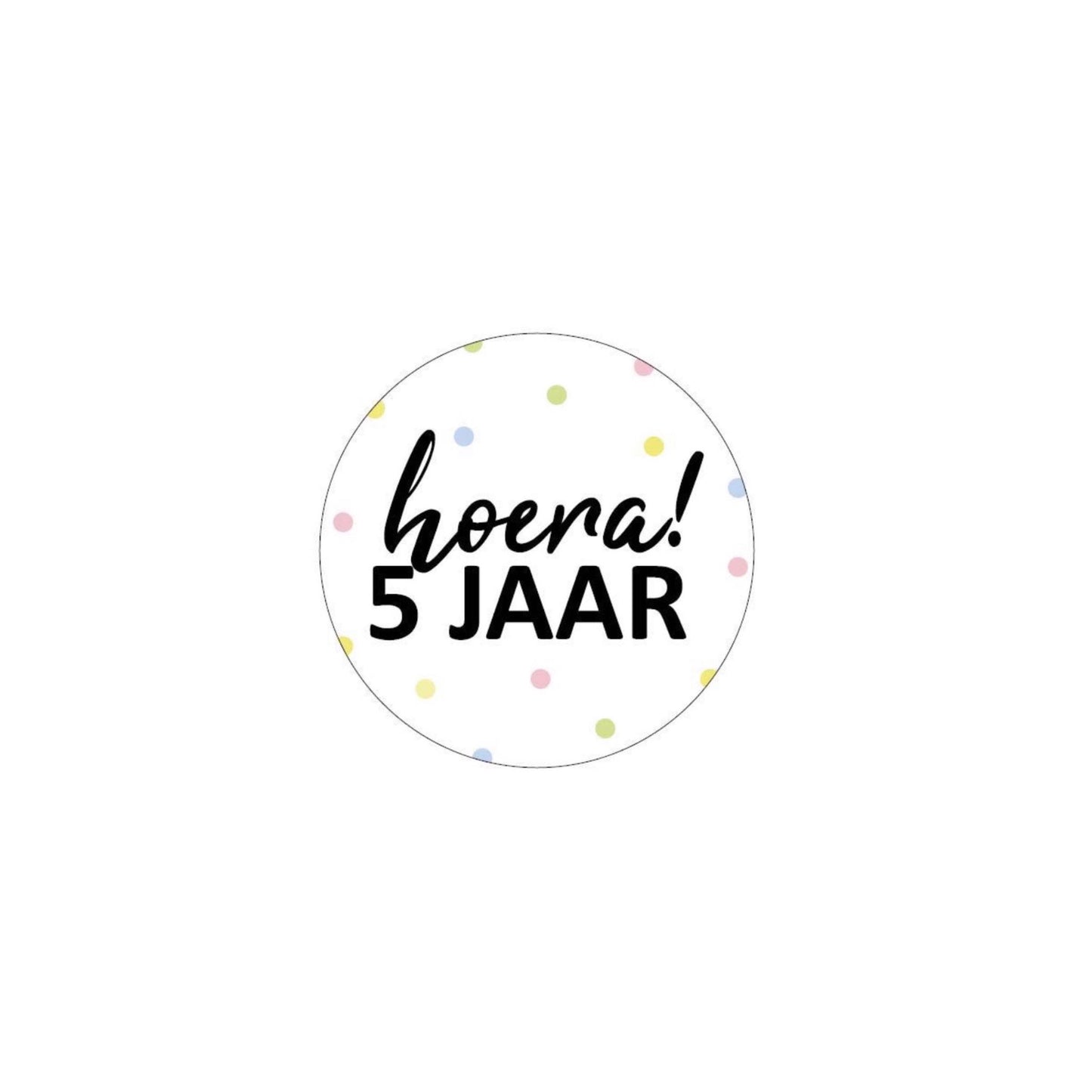 Cadeaustickers | hoera 5 jaar (10 stuks)