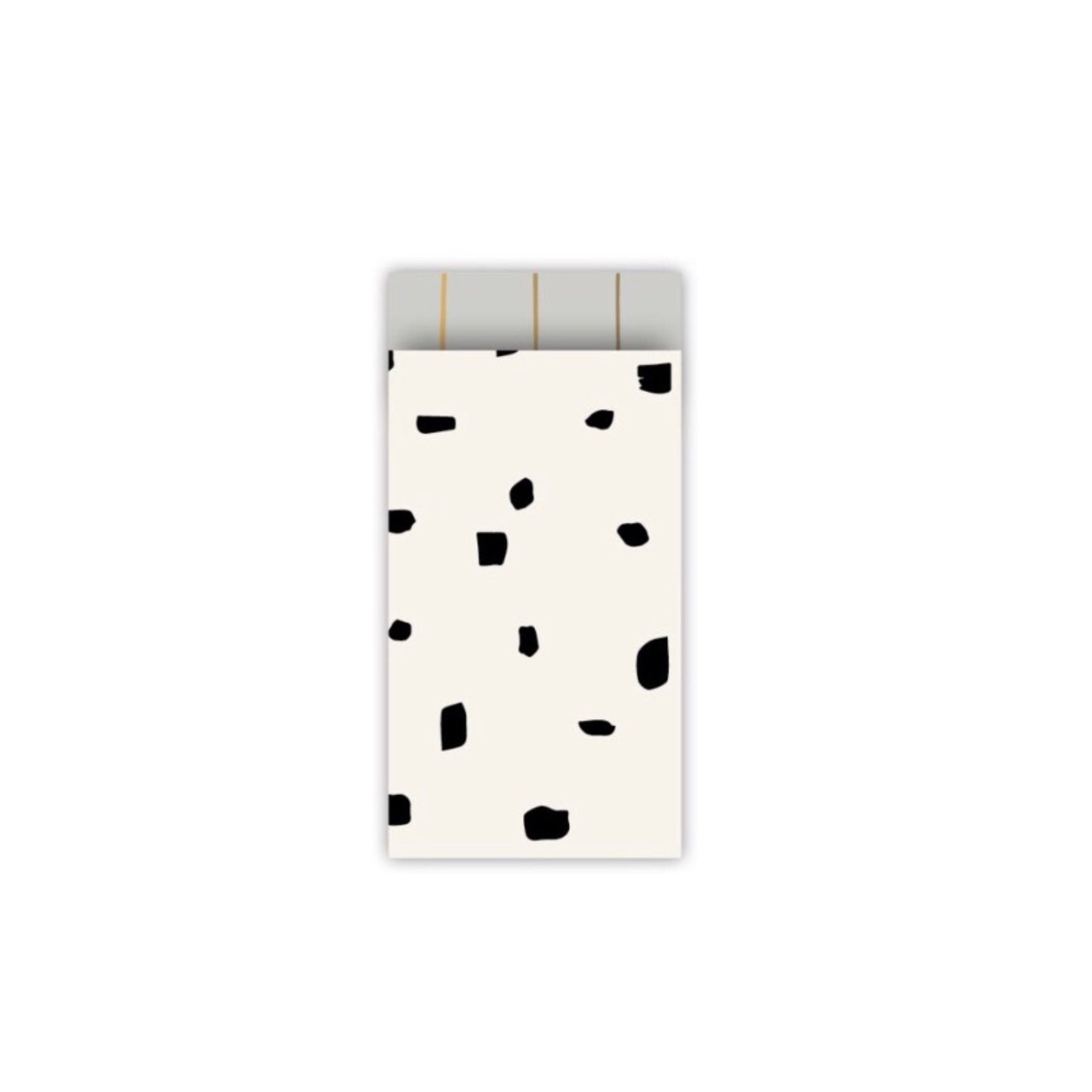 Cadeauzakjes - minimal dots - zwart/offwhite - 7x13 cm - 5 stuks