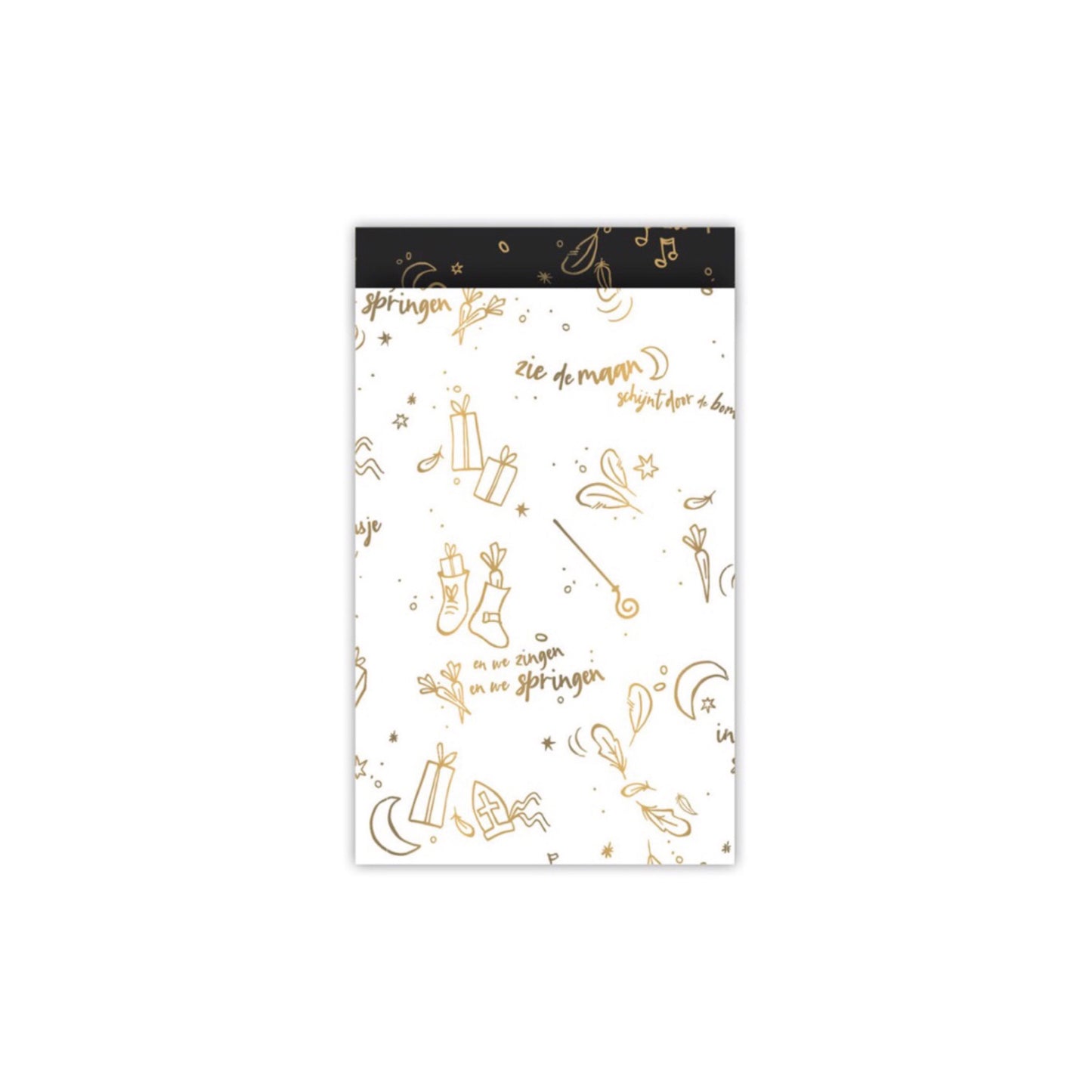 Cadeauzakjes - sing along sint - wit - 12x19 cm - 5 stuks