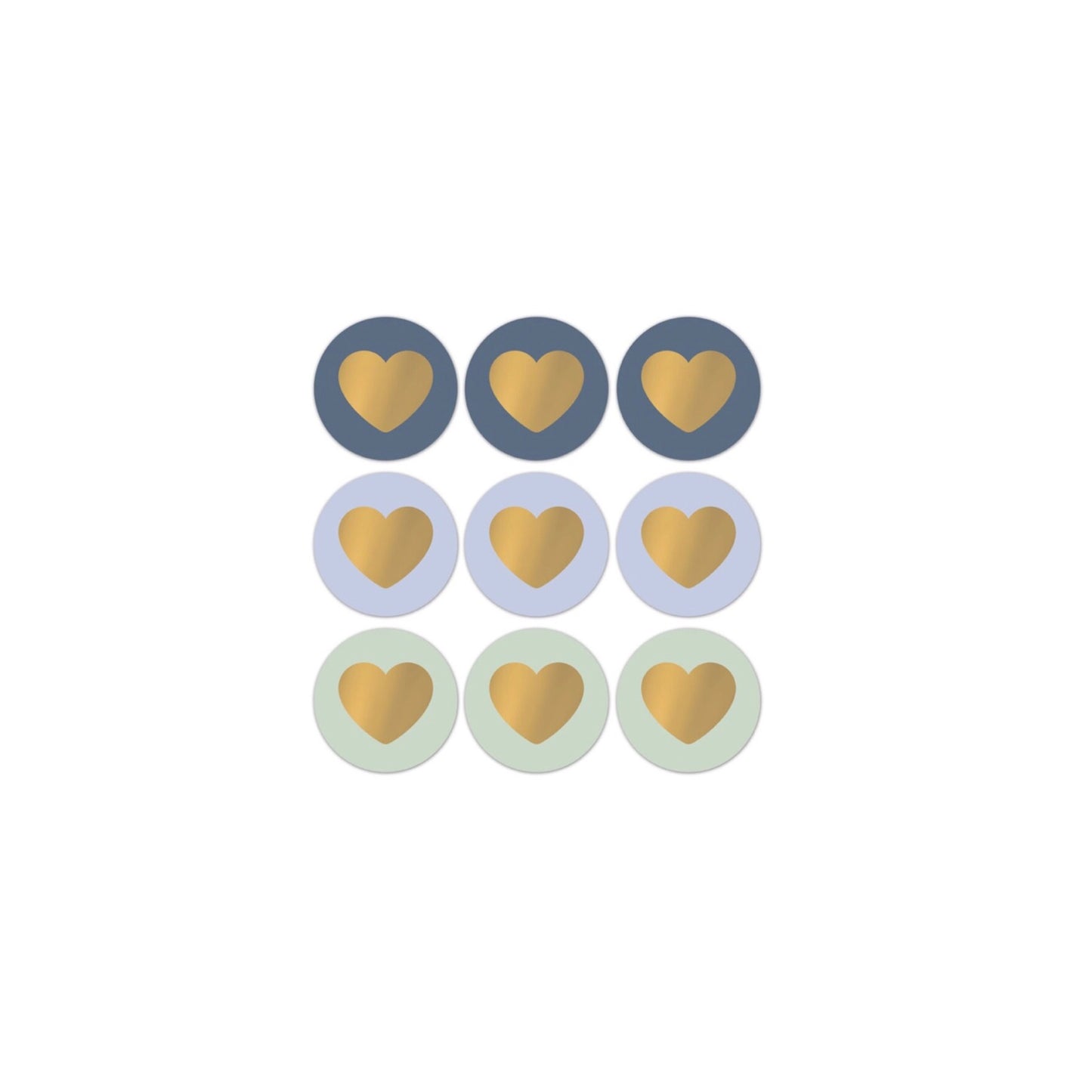 Cadeaustickers | blue hearts (9 stuks)