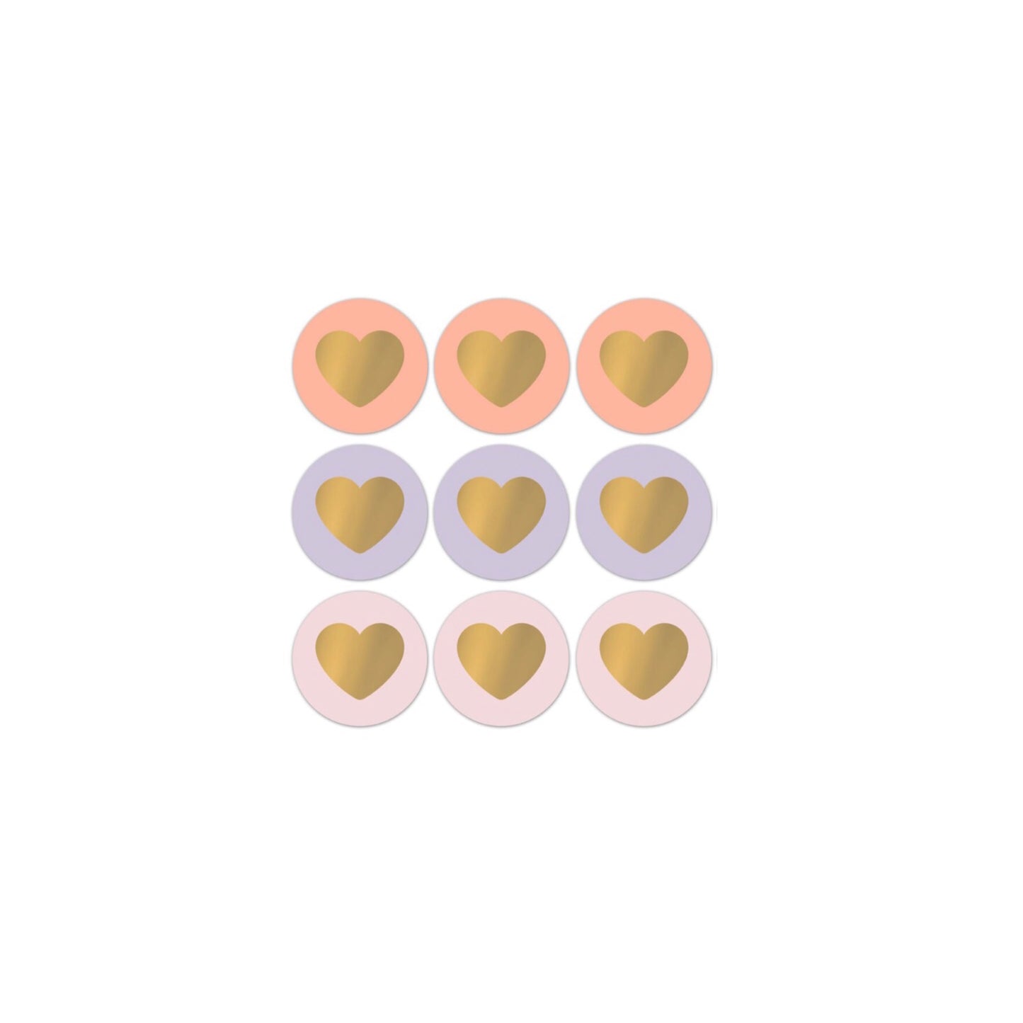Cadeaustickers | pink hearts (9 stuks)