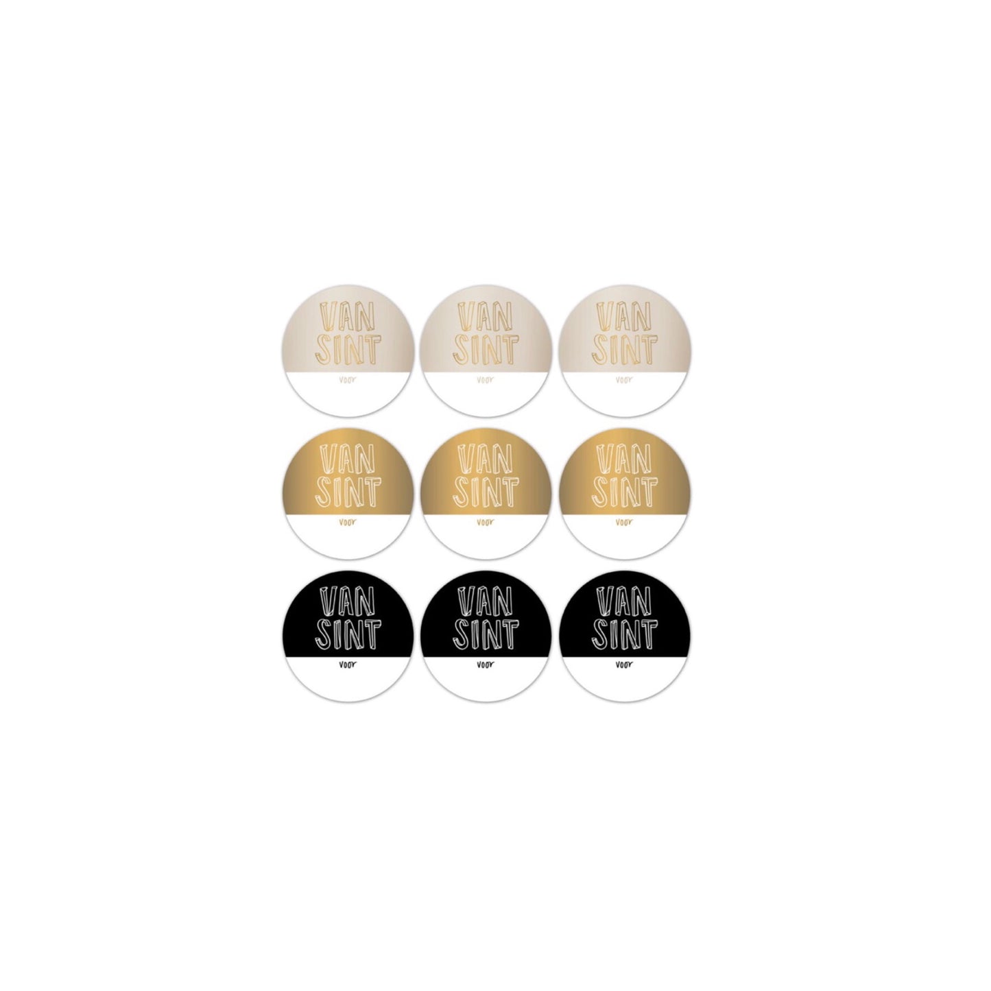 Cadeaustickers | van sint, voor… (9 stuks)