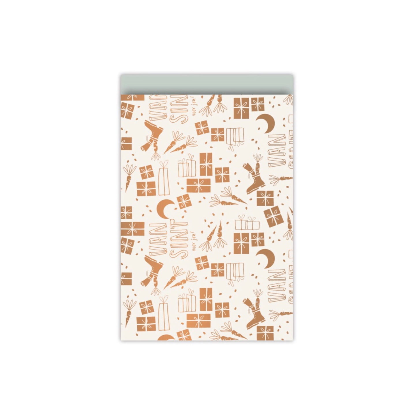 Cadeauzakjes - sint doodles - brons/off white - 17x25 cm - 5 stuks
