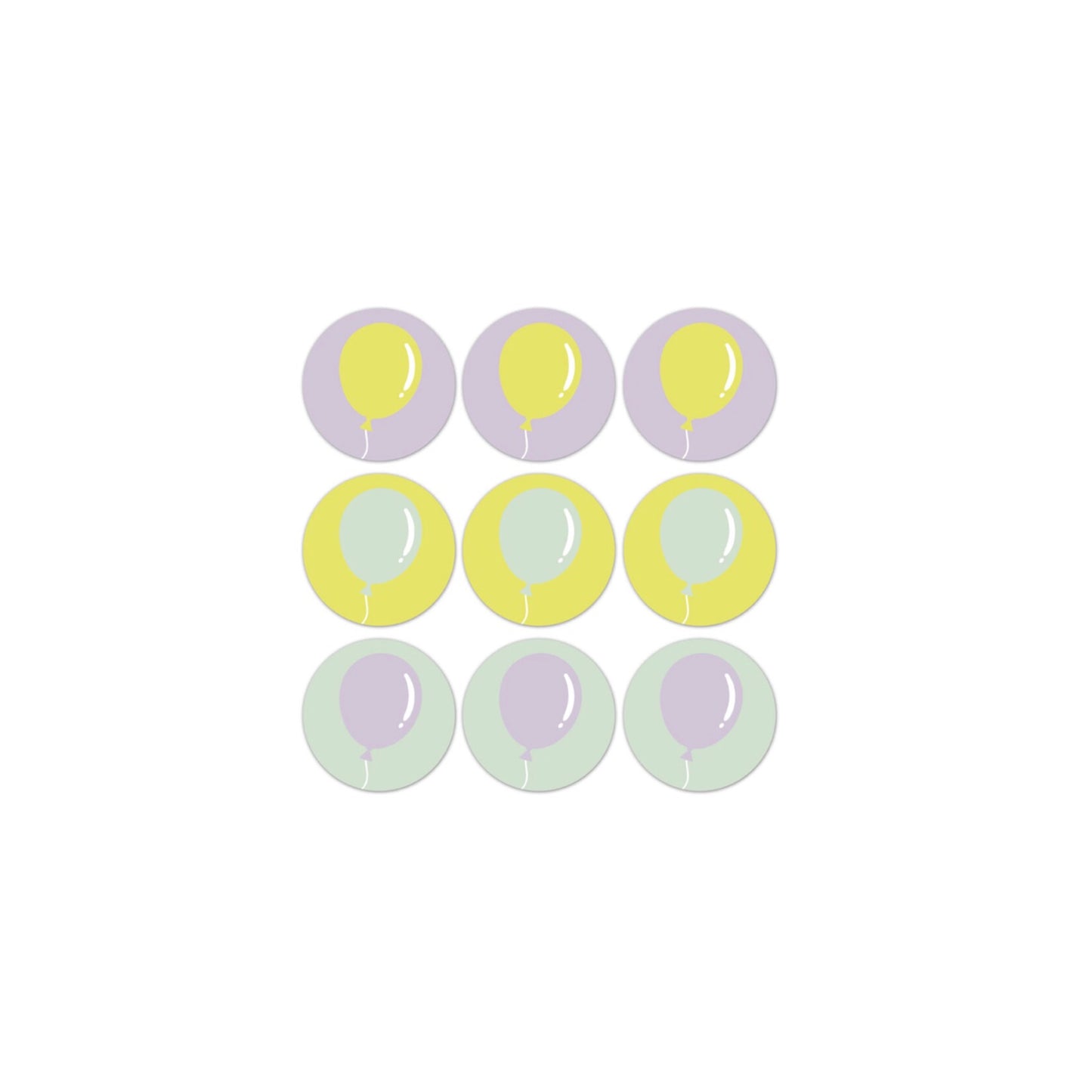 Cadeaustickers | ballonnen (9 stuks)