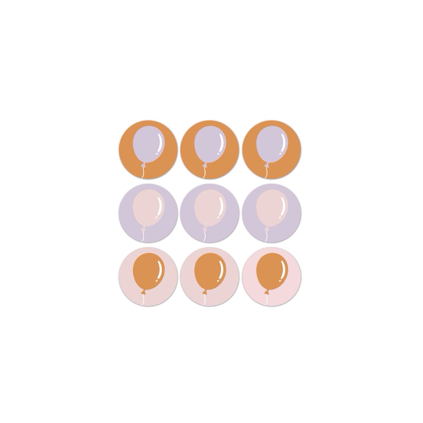 Cadeaustickers | ballonnen (9 stuks)