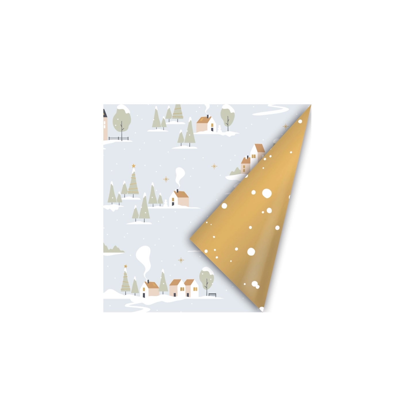 Cadeaupapier - home for xmas - blauw - 2 meter