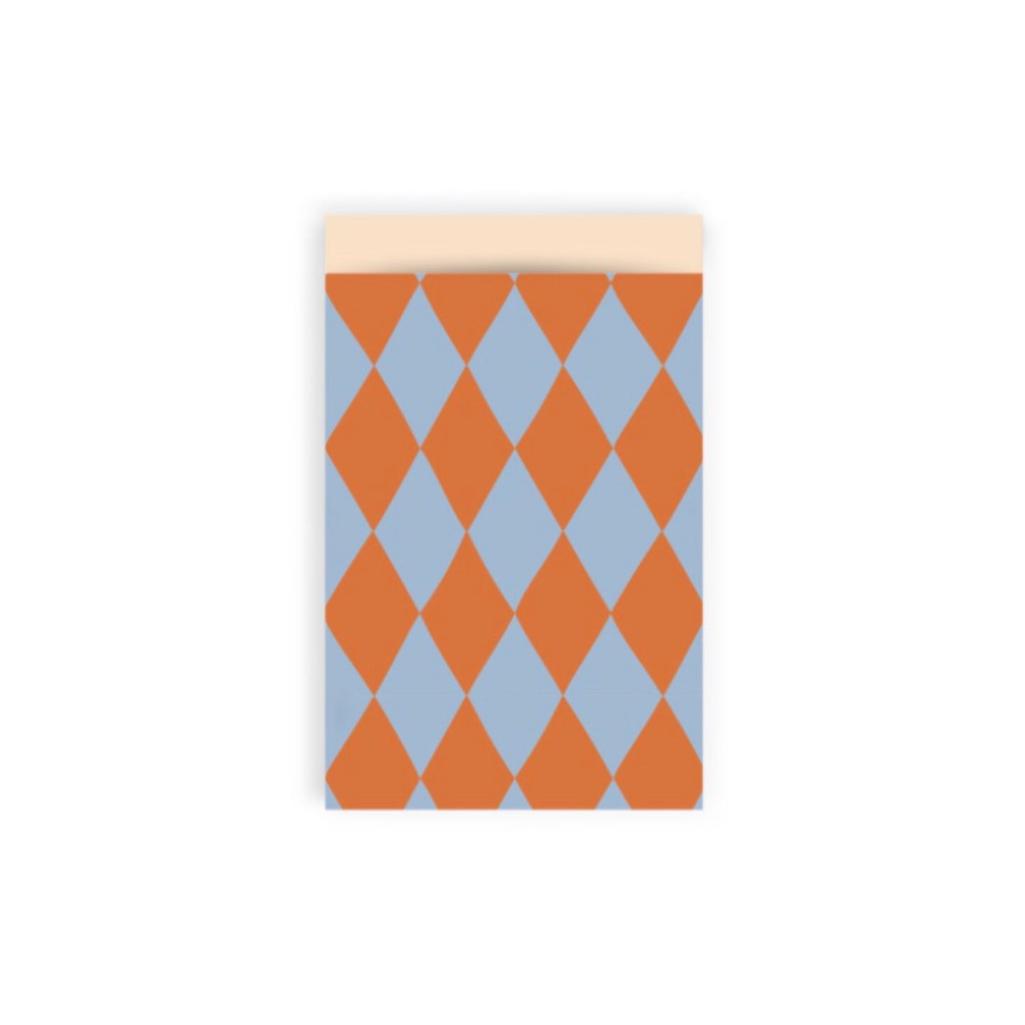 Cadeauzakjes - ruitjes - oranje/blauw - 12x19 cm - 5 stuks