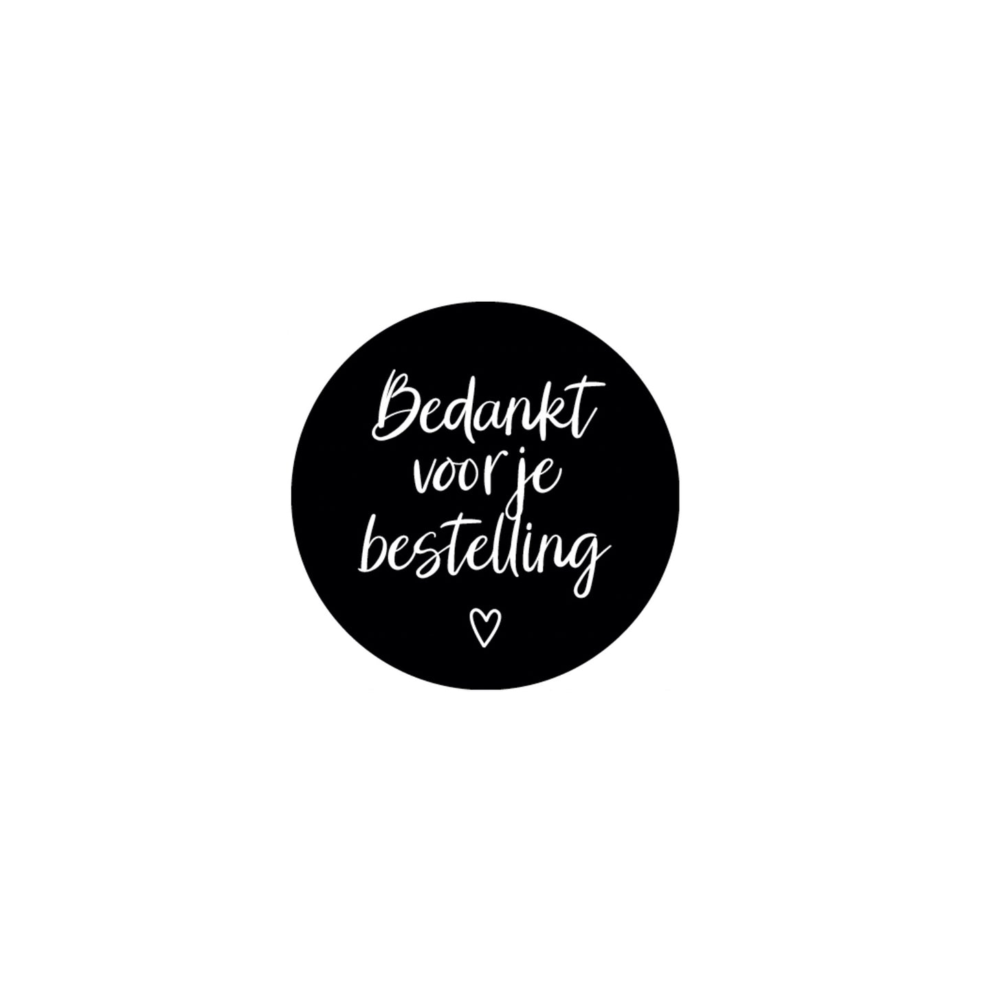 Cadeaustickers - bedankt voor je bestelling - zwart - 10 stuks