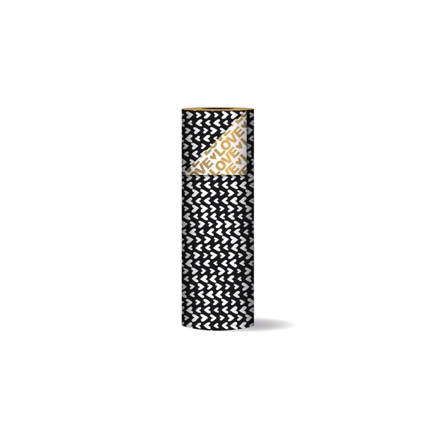 Cadeaupapier - ethnic hearts - zwart/wit - 30x200 cm
