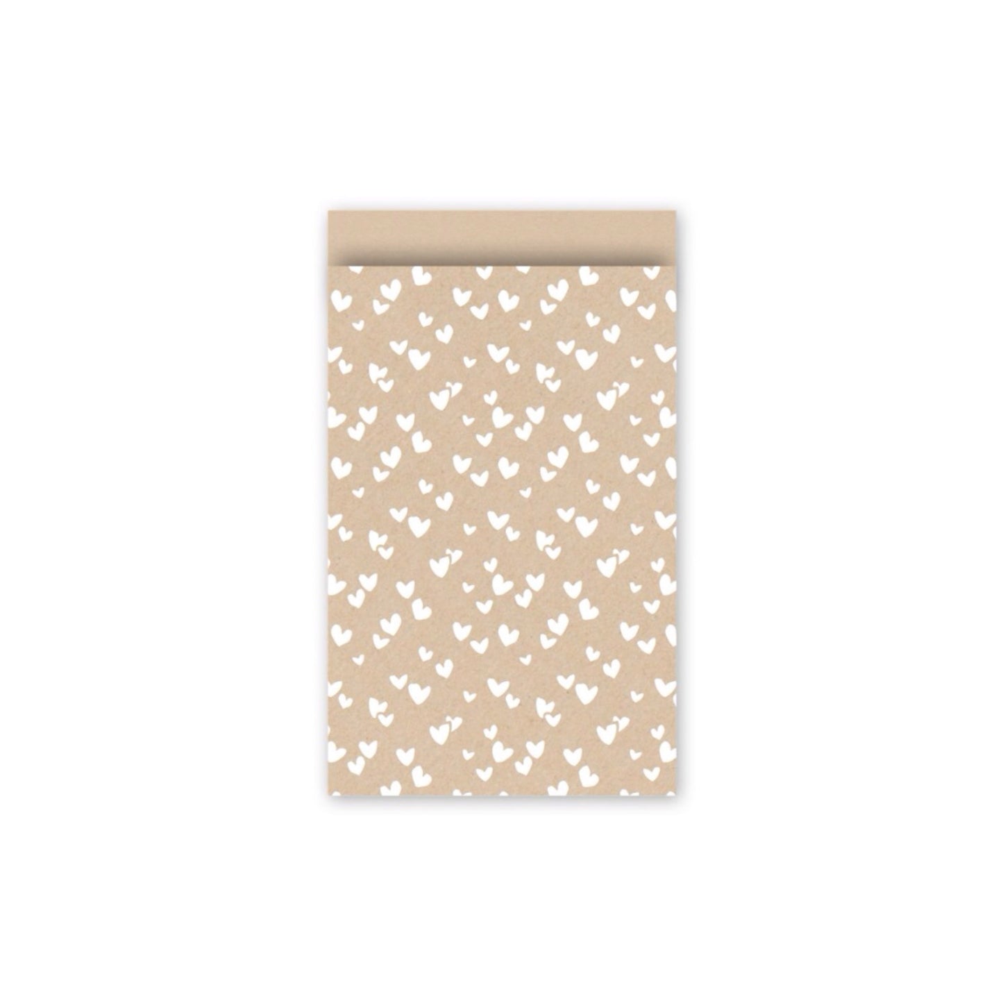 Cadeauzakjes - solo hearts - kraft - 12x19 cm - 5 stuks