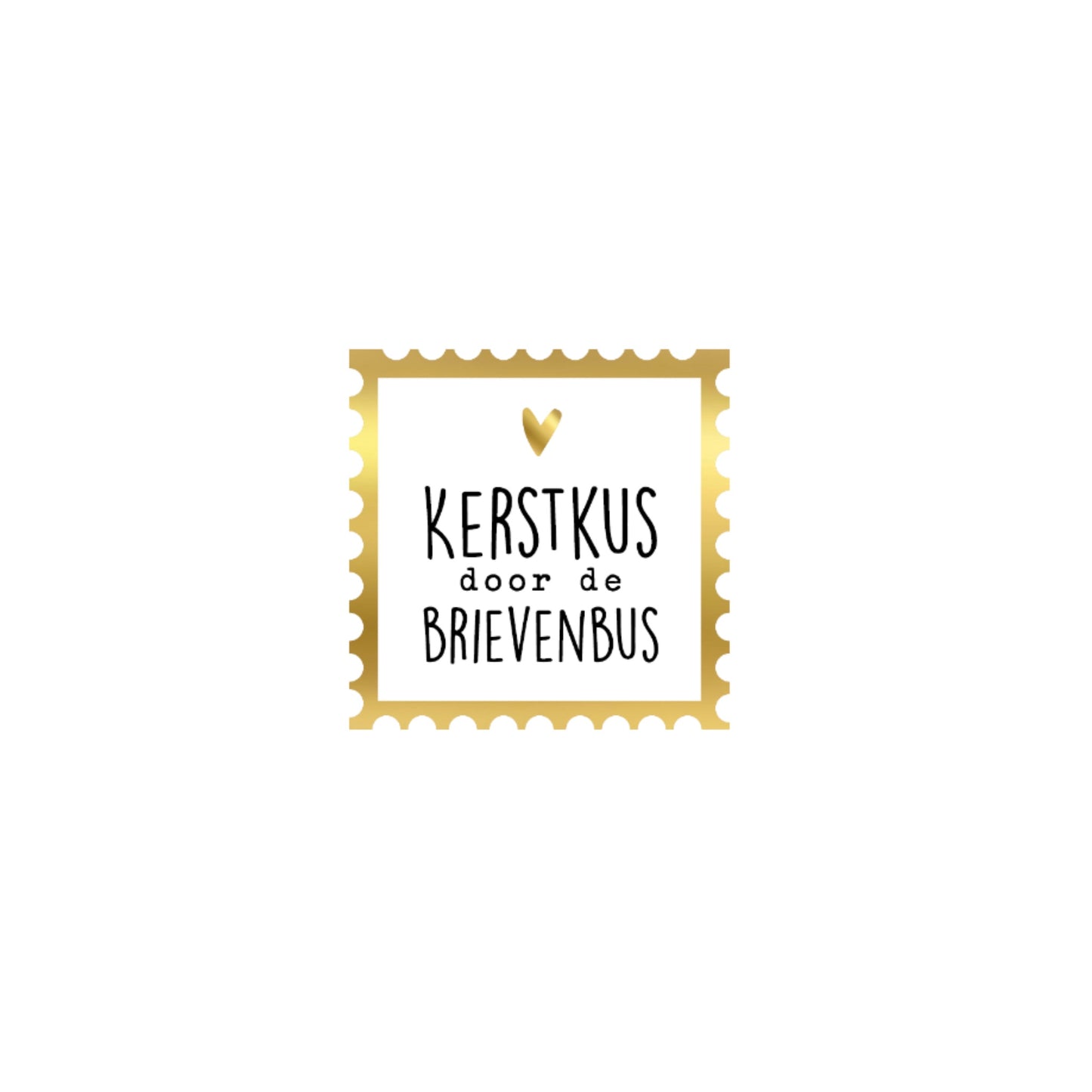 Cadeaustickers - kerstkus door de brievenbus - goud - 10 stuks